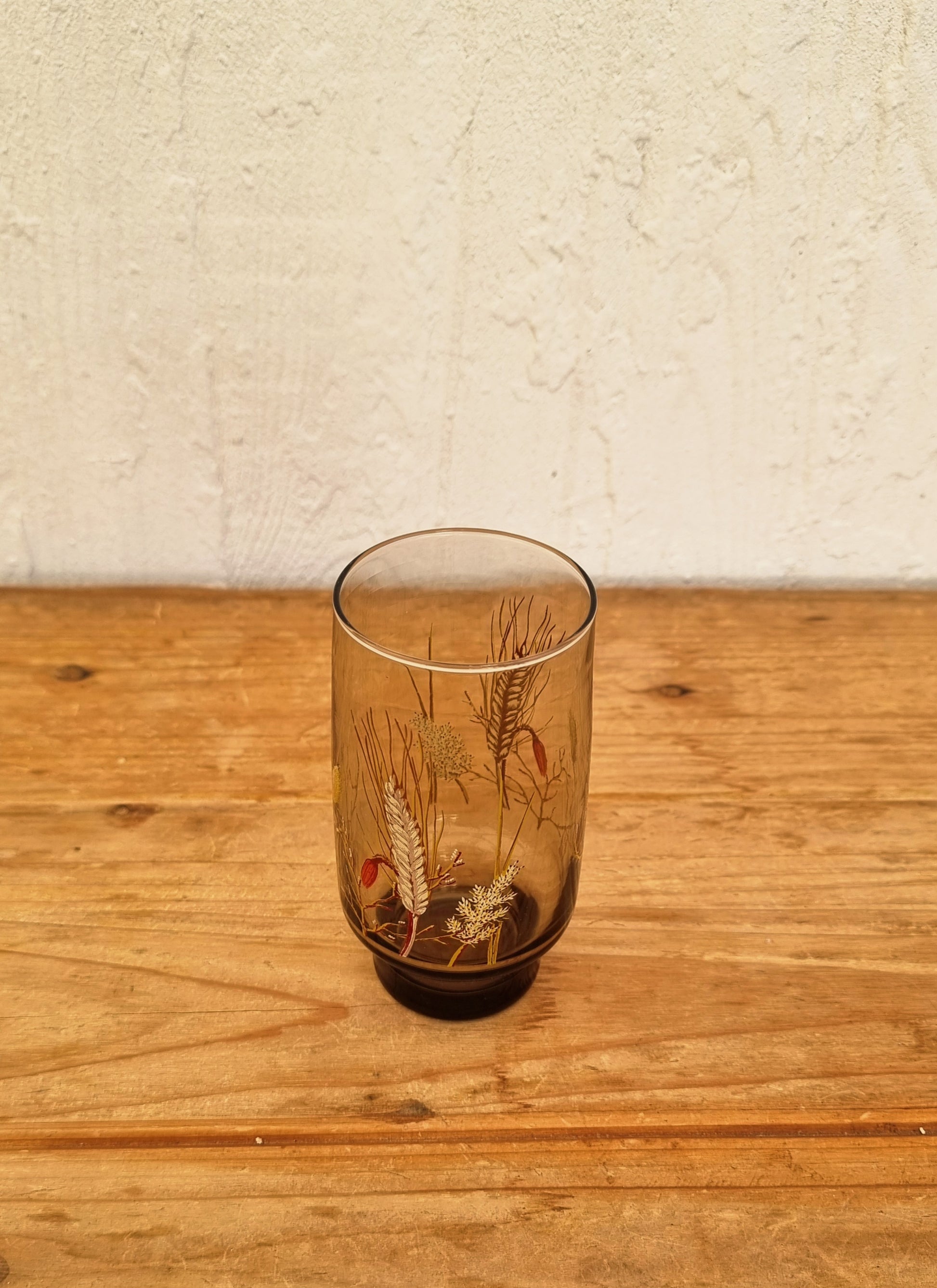 Service à orangeade vintage J.G. Durand Tivoli en verre fumé brun avec pichet et 6 verres