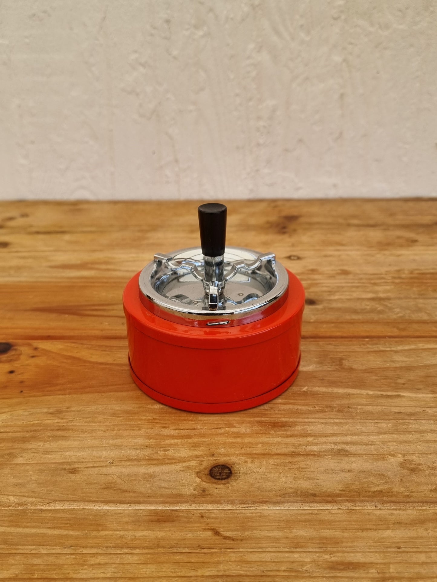 Service fumeur vintage orange Soveno Made in France style space age avec plateau cendrier briquet et porte-cigarettes années 70