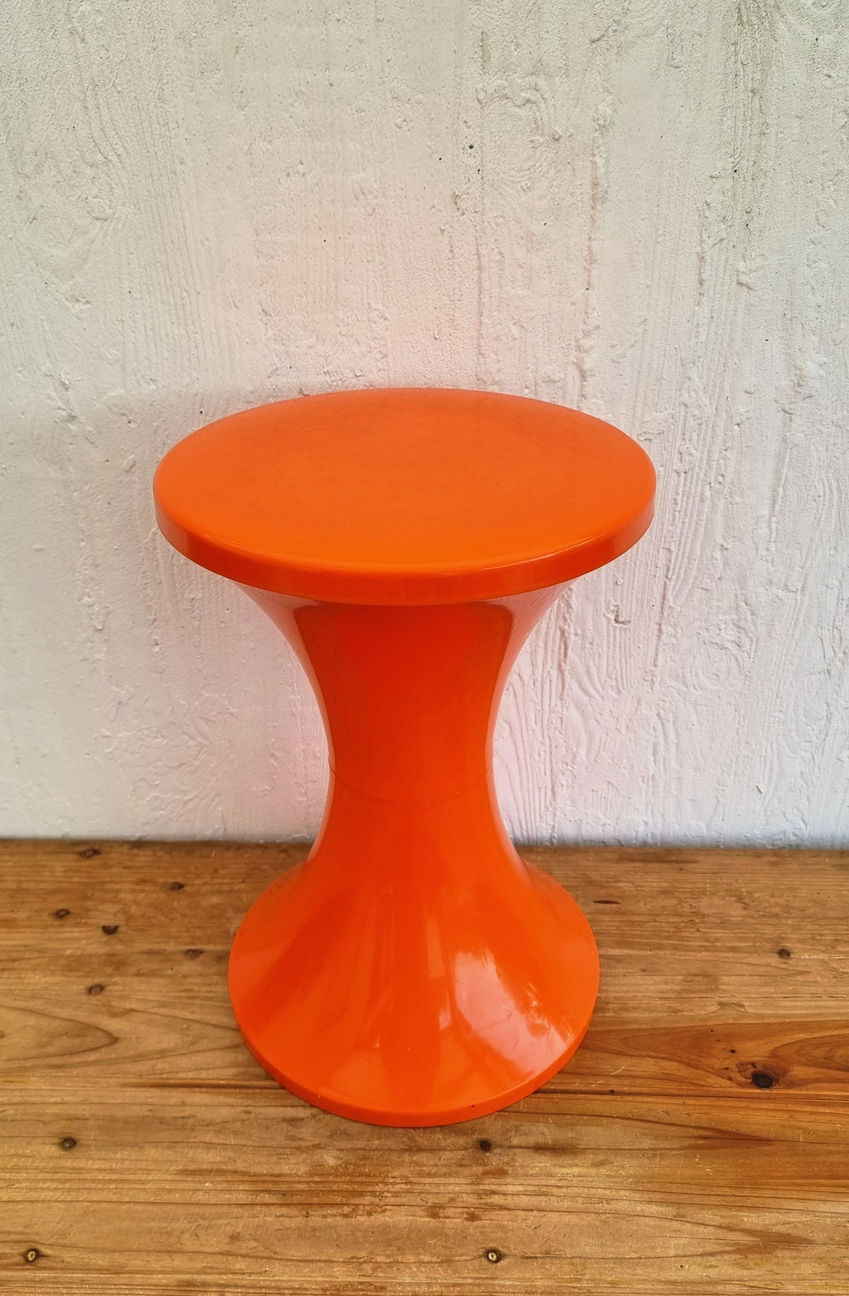 Tabouret vintage orange en plastique style Space Age années 70