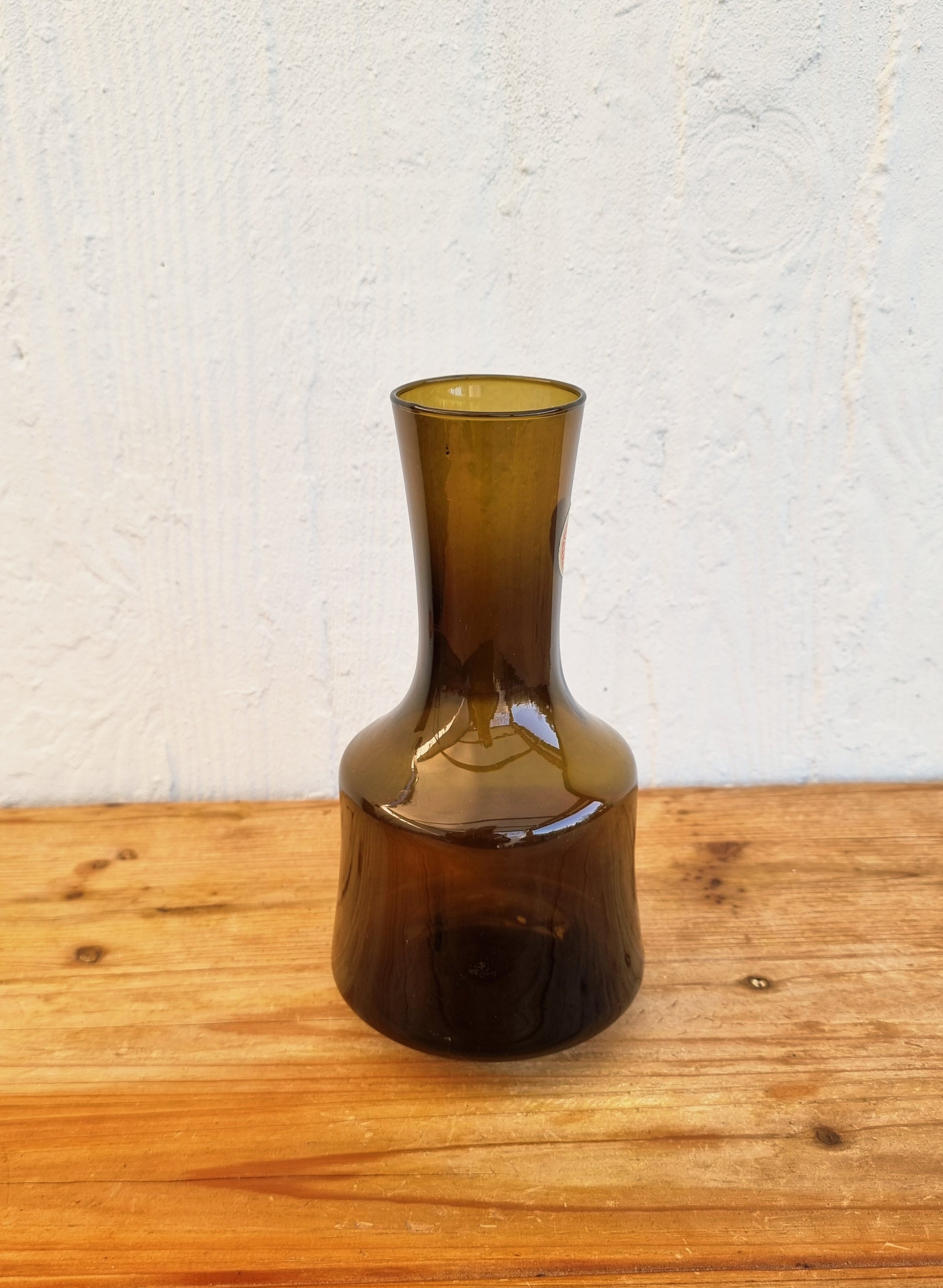 Vase vintage verre fumé Kristall Wiking design scandinave années 70
