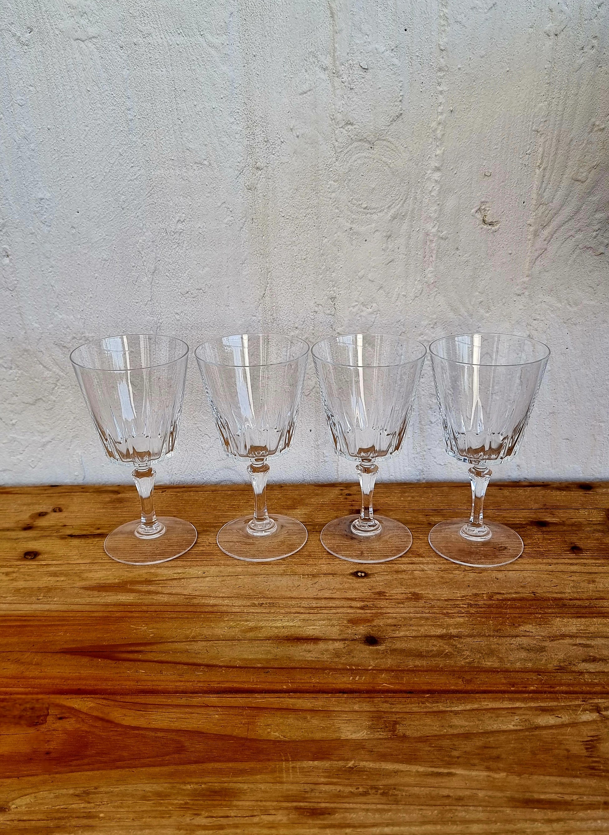 Lot de 4 verres à pied Cristal d'Arques modèle Versailles