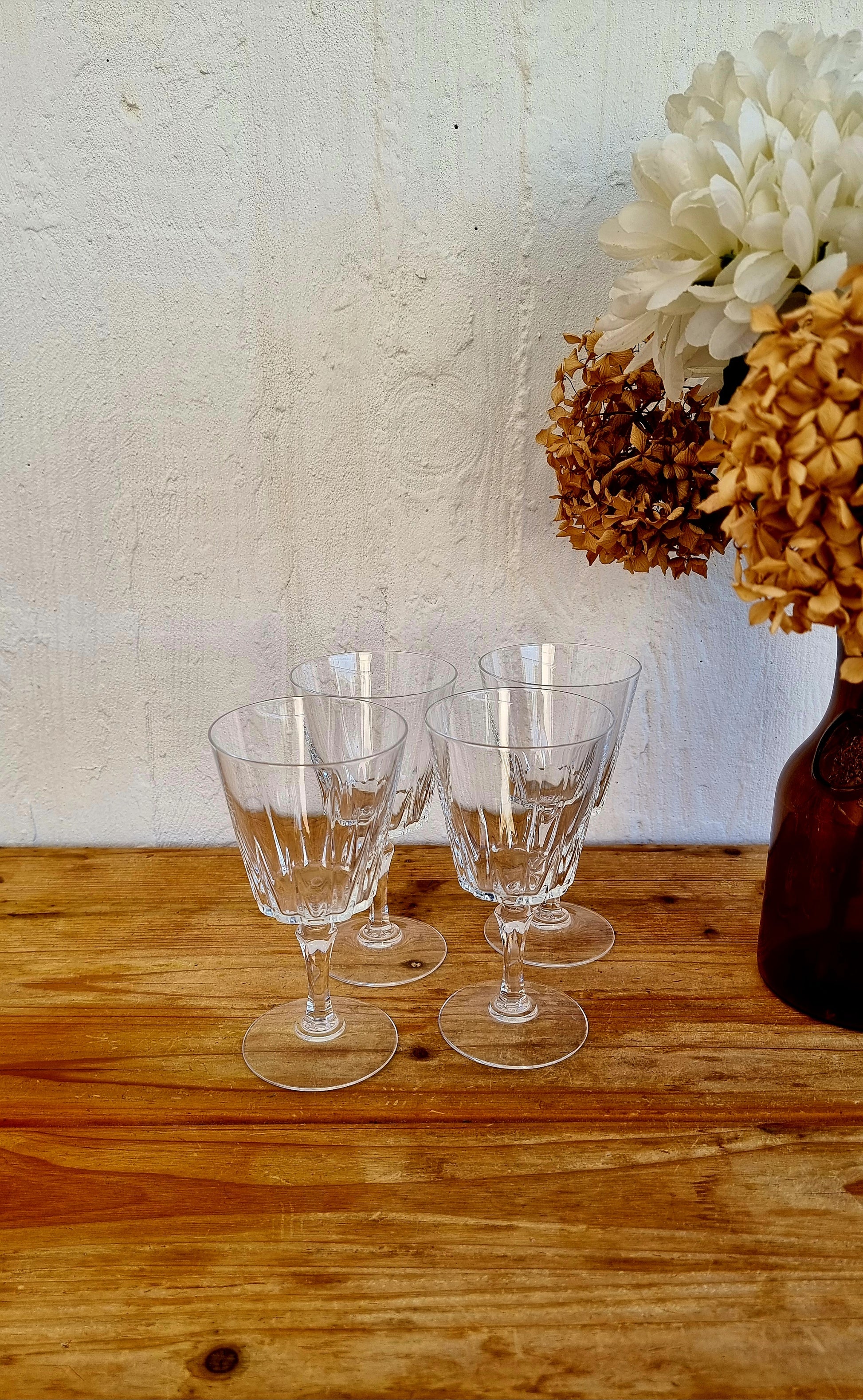 Lot de 4 verres à pied Cristal d'Arques modèle Versailles