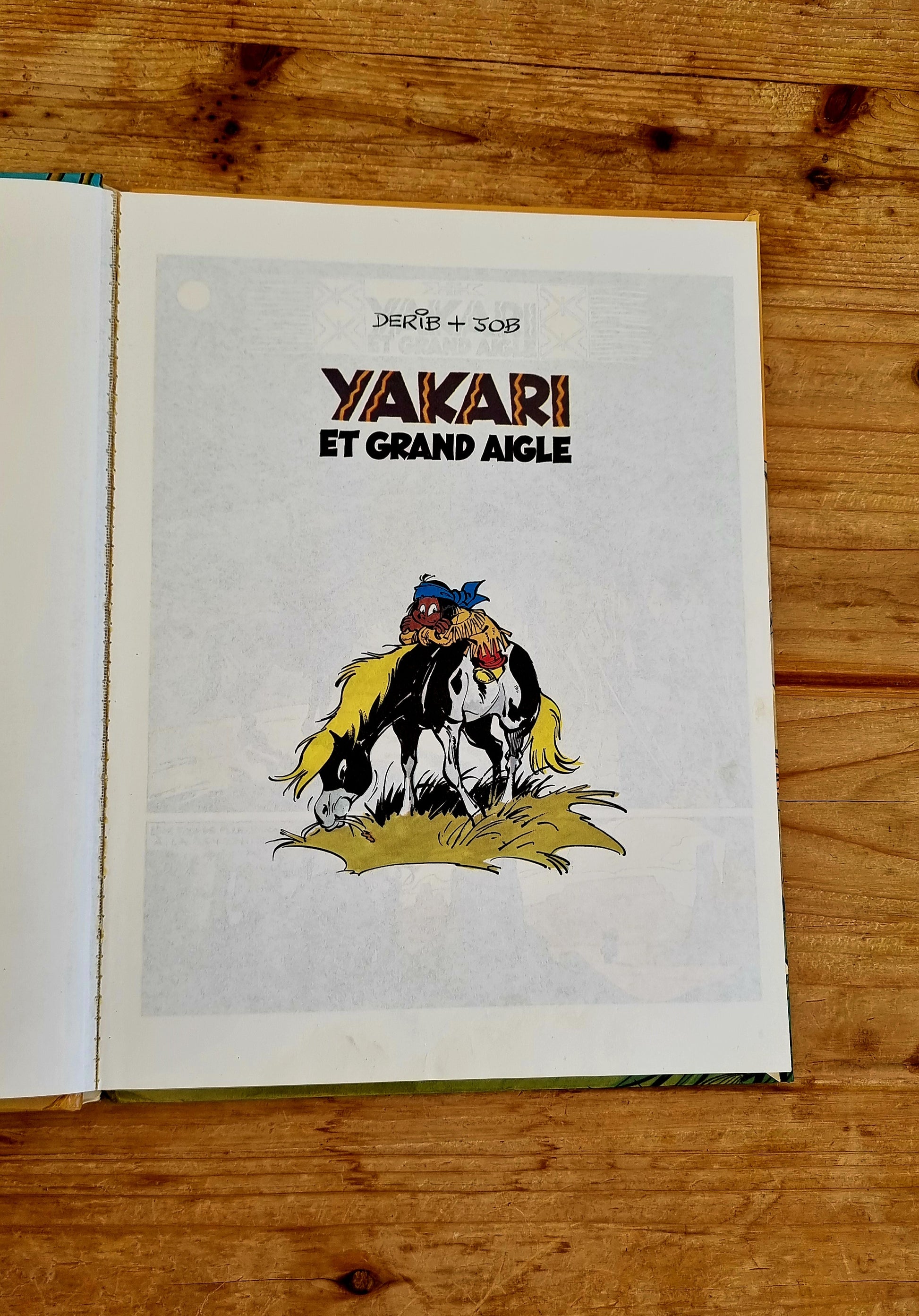 Bande dessinée double vintage Yakari et Grand Aigle/ Yakari et le Bison Blanc édition 1977 Derib Job couverture illustrée rétro