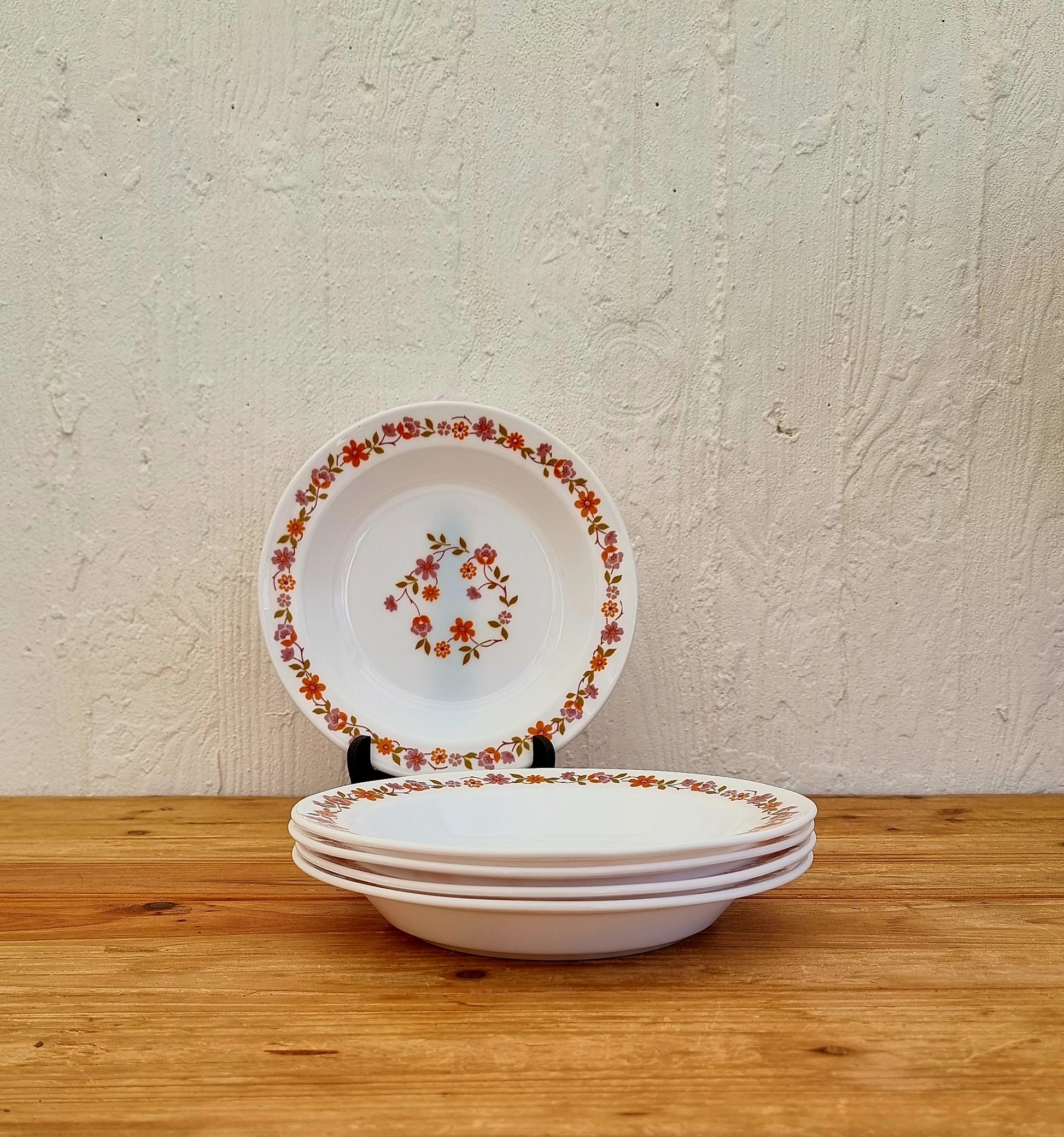 5 assiettes creuses Arcopal modèle Scania les kitscheries brocante en ligne