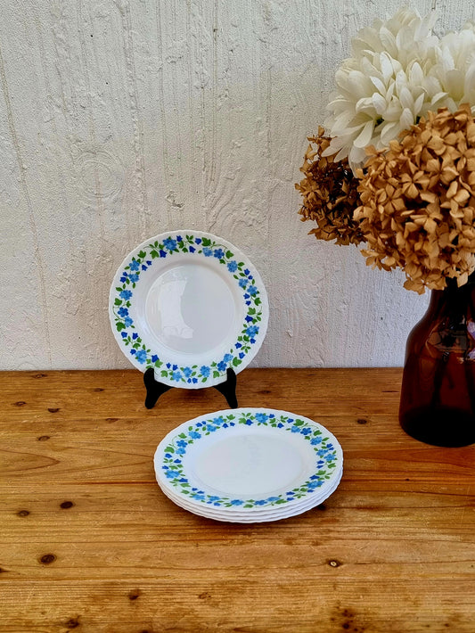 Lot de 5 assiettes à desserts vintage fleurs les kitscheries brocante en ligne