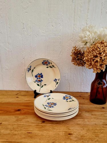 Lot de 7 assiettes plates Moulin des Loups hamage france les kitscheries brocante en ligne