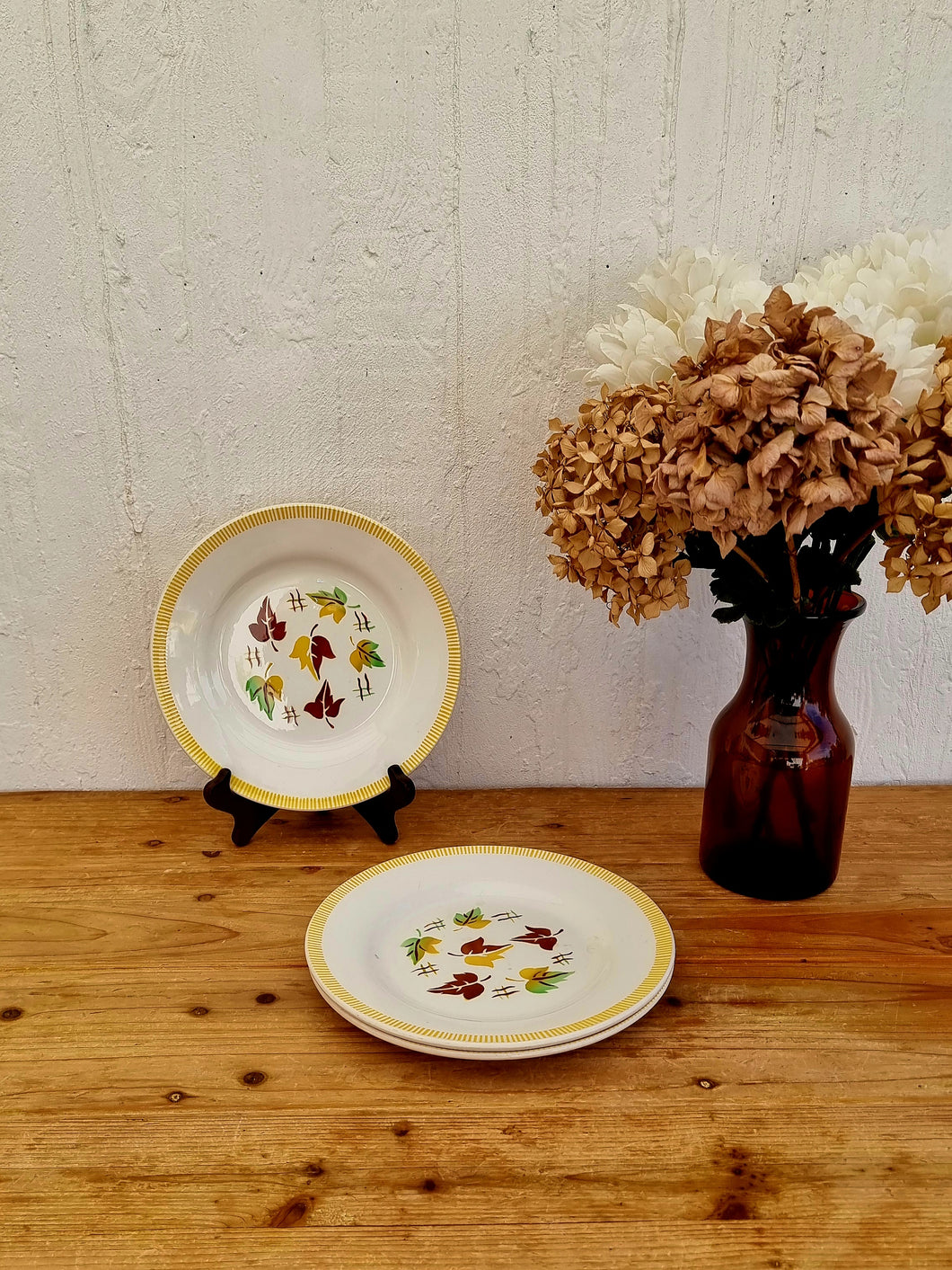  3 assiettes plates Digoin Sarreguemines modèle Sirocco les kitscheries brocante en ligne