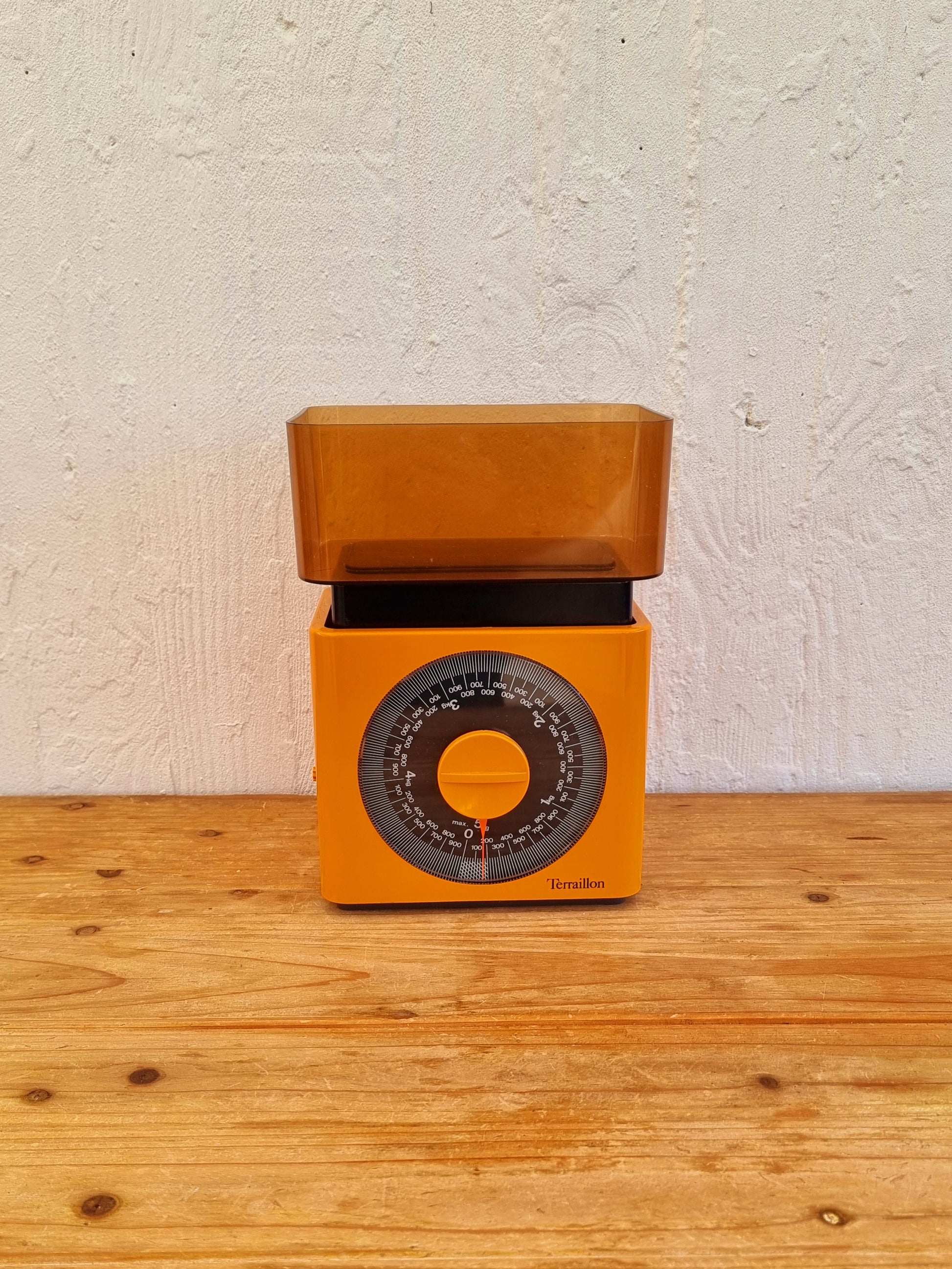 Balance orange Terraillon 5kg vintage les kitscheries brocante en ligne