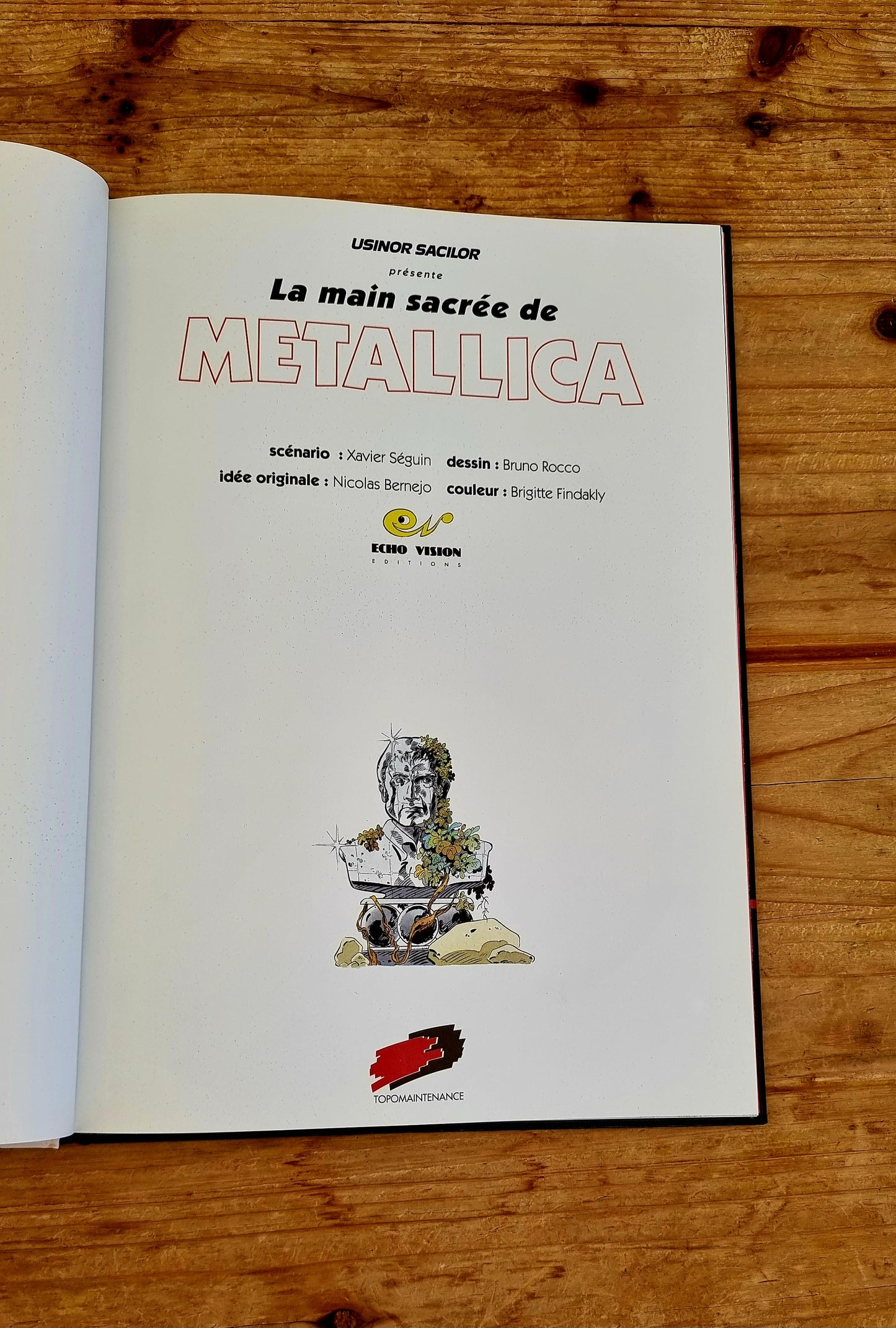 Bande dessinée vintage La main sacrée de Metallica 1991 Echo Vision couverture cartonnée
