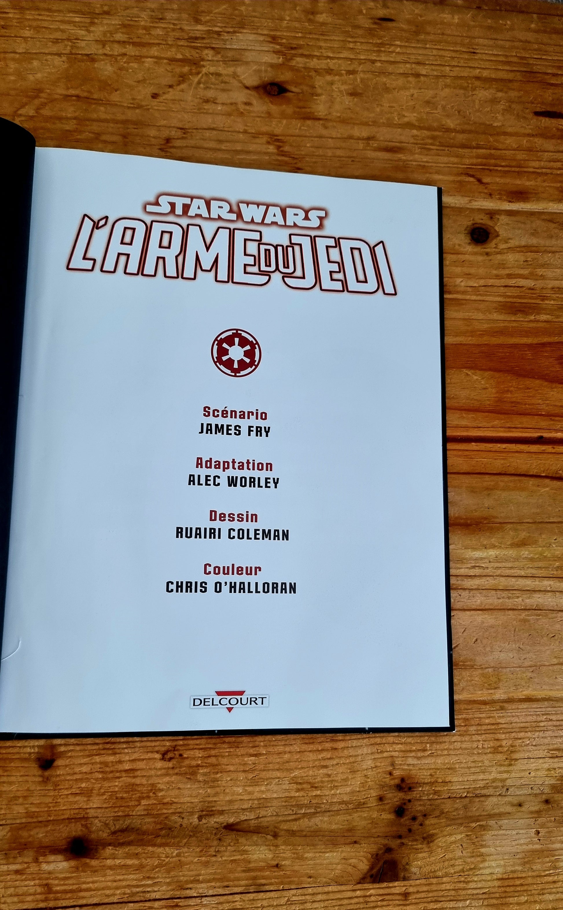 Bande dessinée Star Wars L’Arme du Jedi édition Delcourt