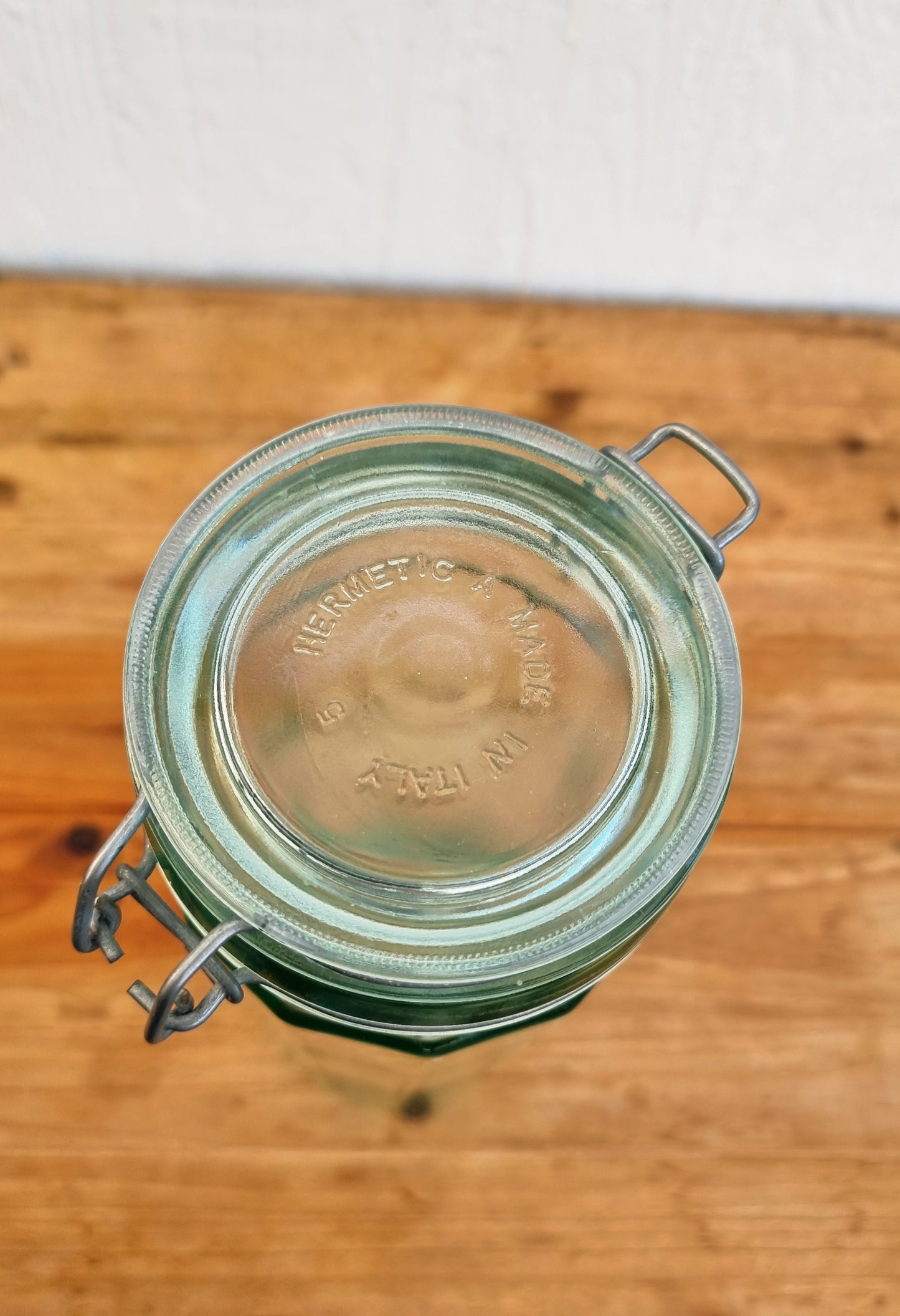 Grand bocal vintage en verre à facettes Hermetic Made in Italy