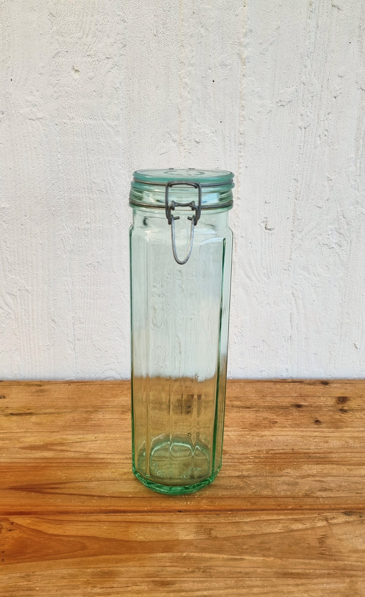 Grand bocal vintage en verre à facettes Hermetic Made in Italy