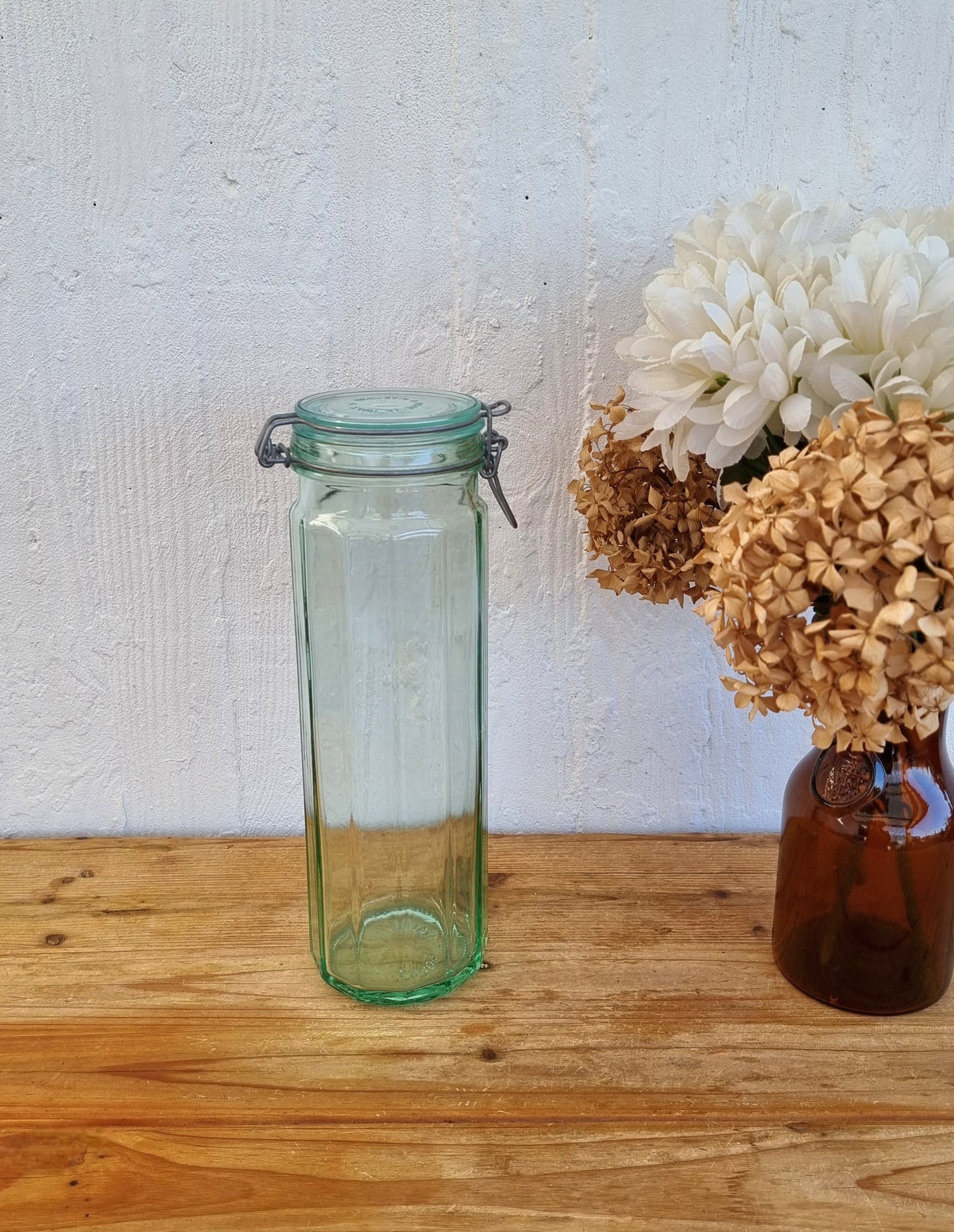 Grand bocal vintage en verre à facettes Hermetic Made in Italy