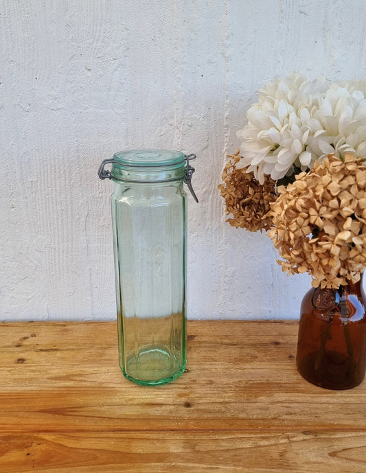 Grand bocal vintage en verre à facettes Hermetic Made in Italy