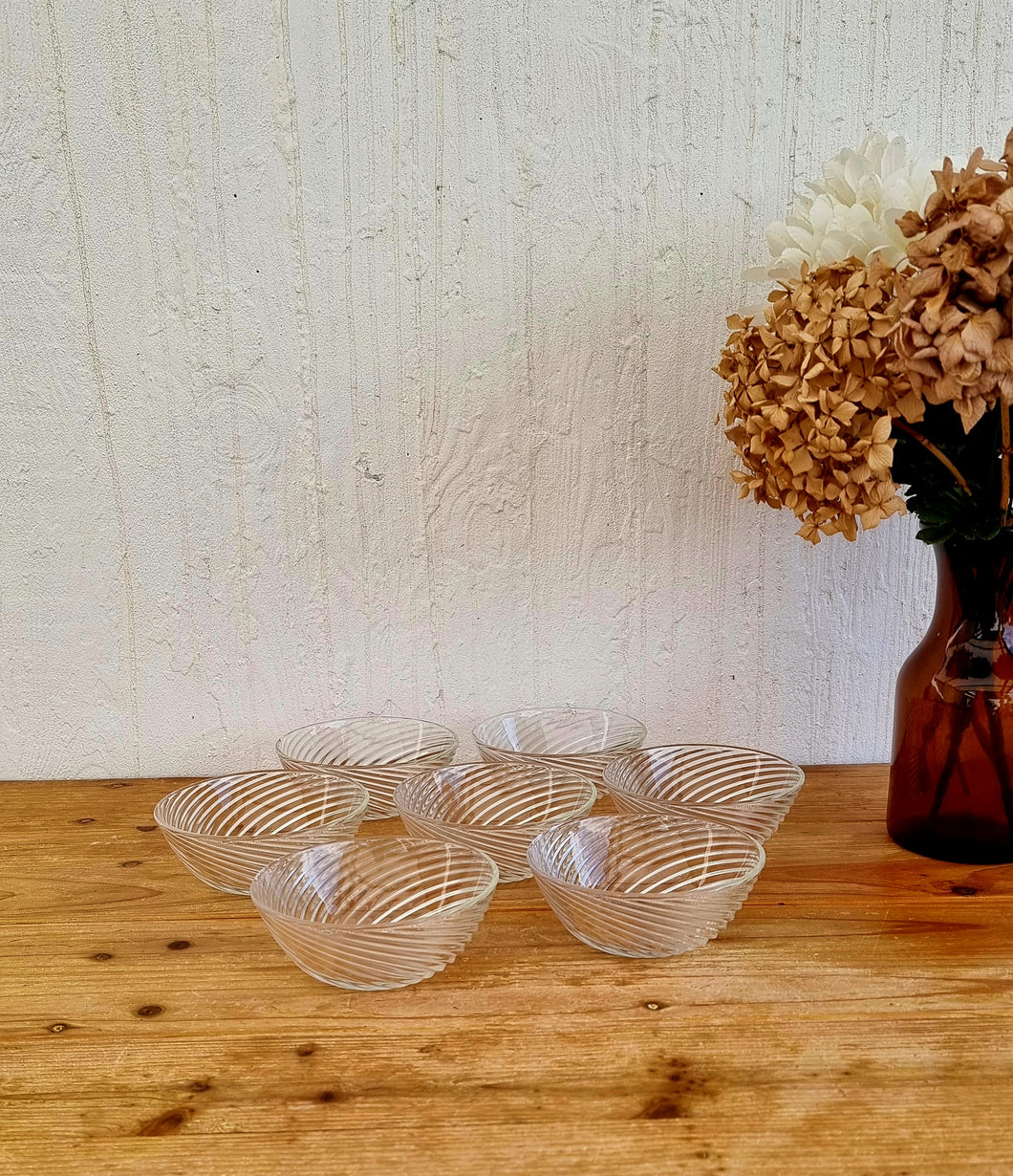 Lot de 7 bols en verre Duralex vintage les kitscheries brocante en ligne