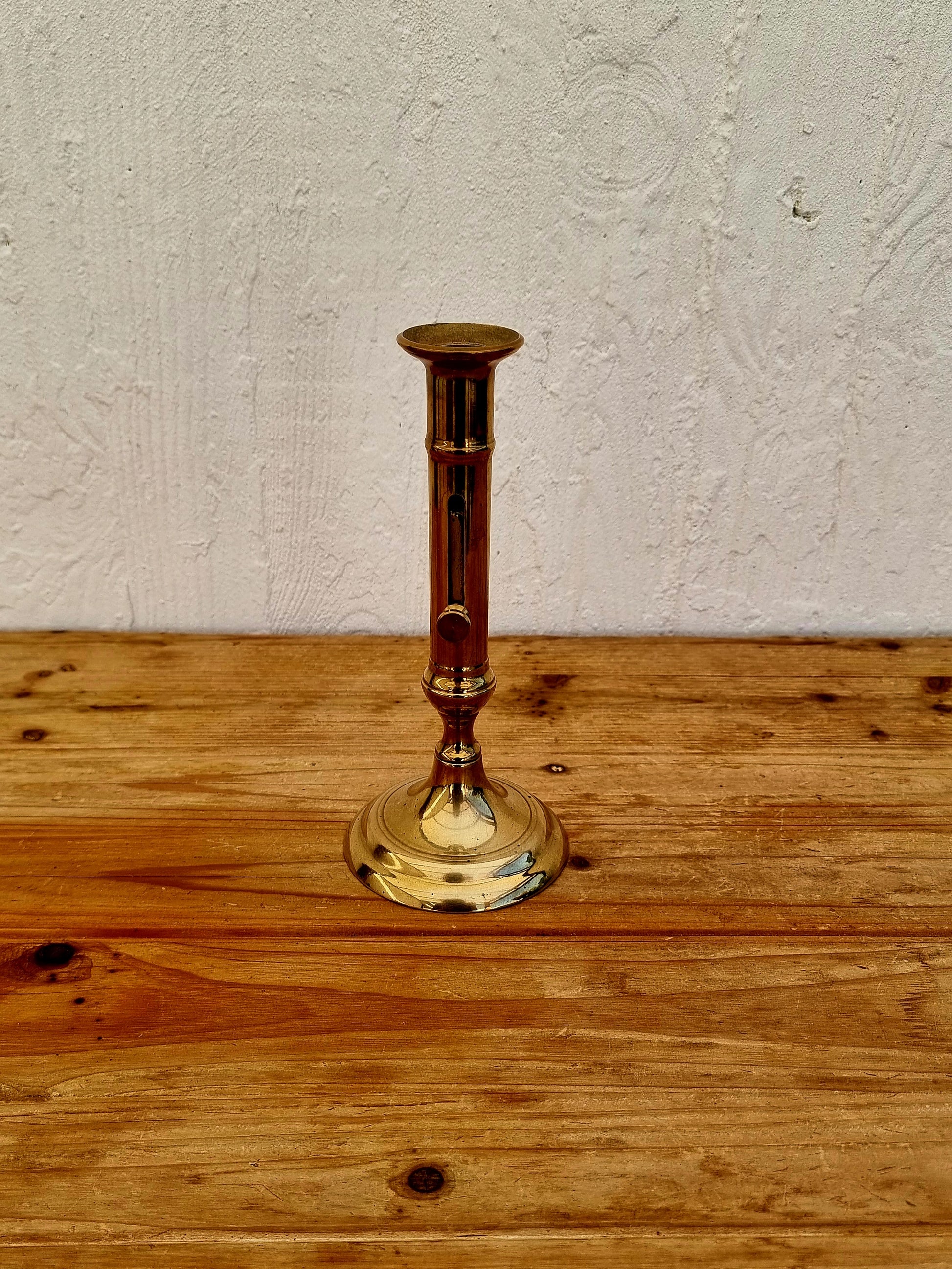 Bougeoir en laiton vintage doré les kitscheries brocante en ligne
