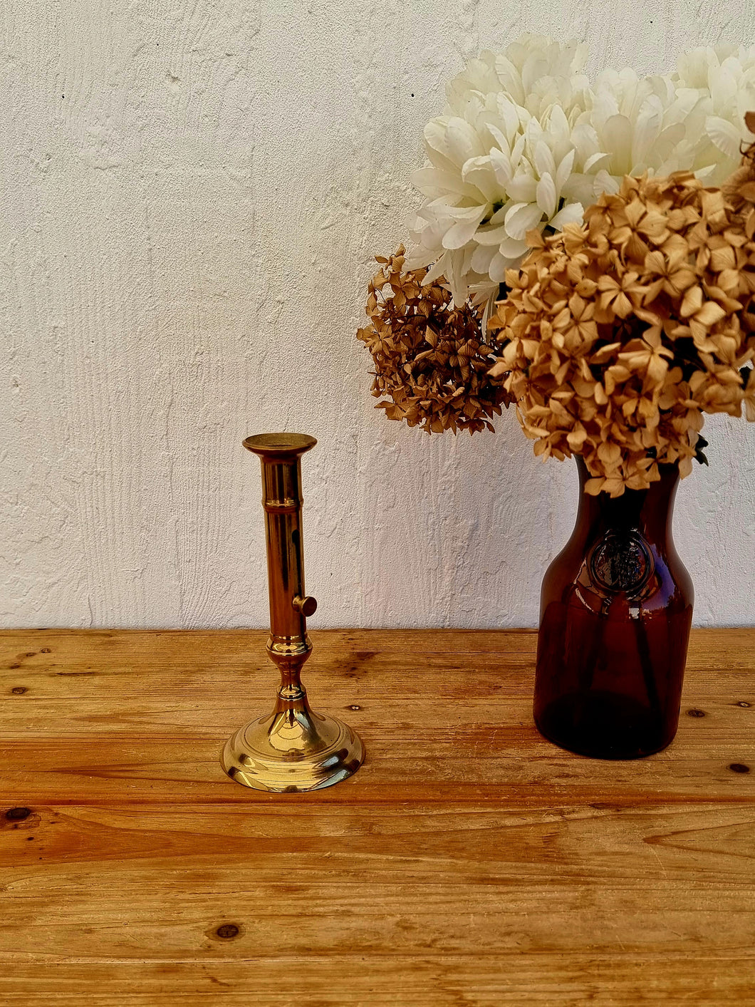 Bougeoir en laiton vintage doré les kitscheries brocante en ligne