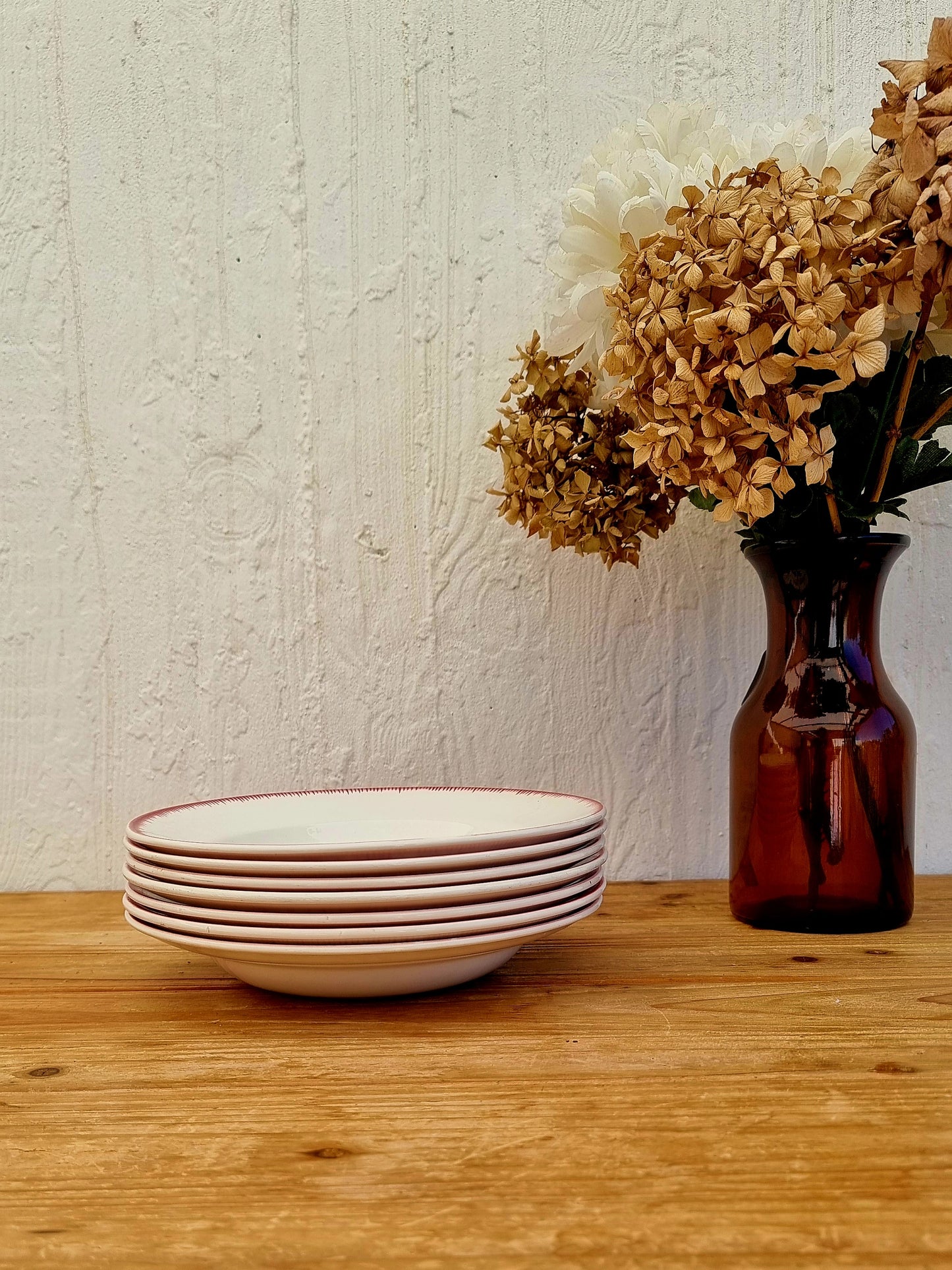 assiettes vintage Digoin Sarreguemines Bouquet Fleuri décor floral brocante