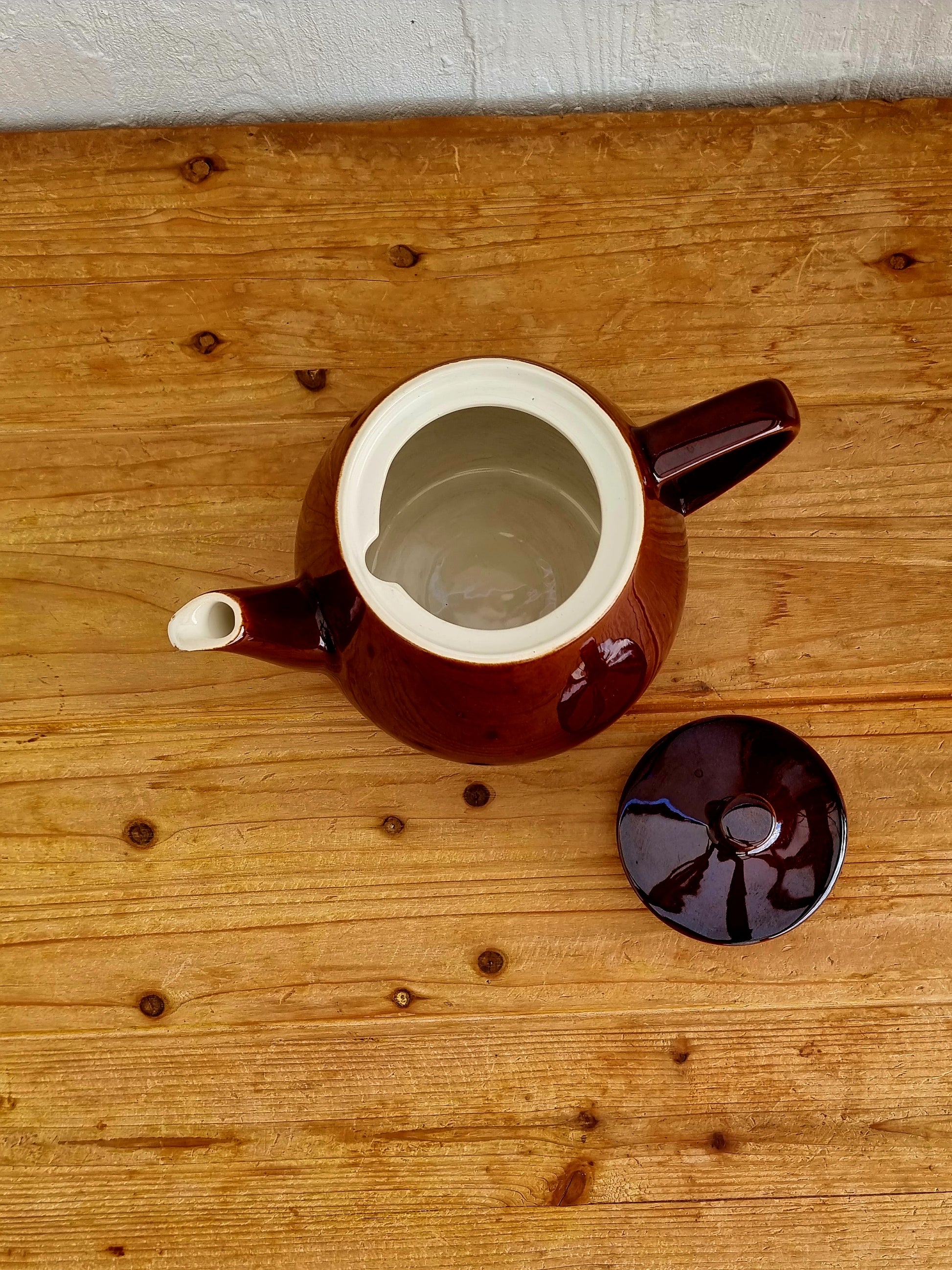 cafetière vintage marron années 60 déco cuisine brocante