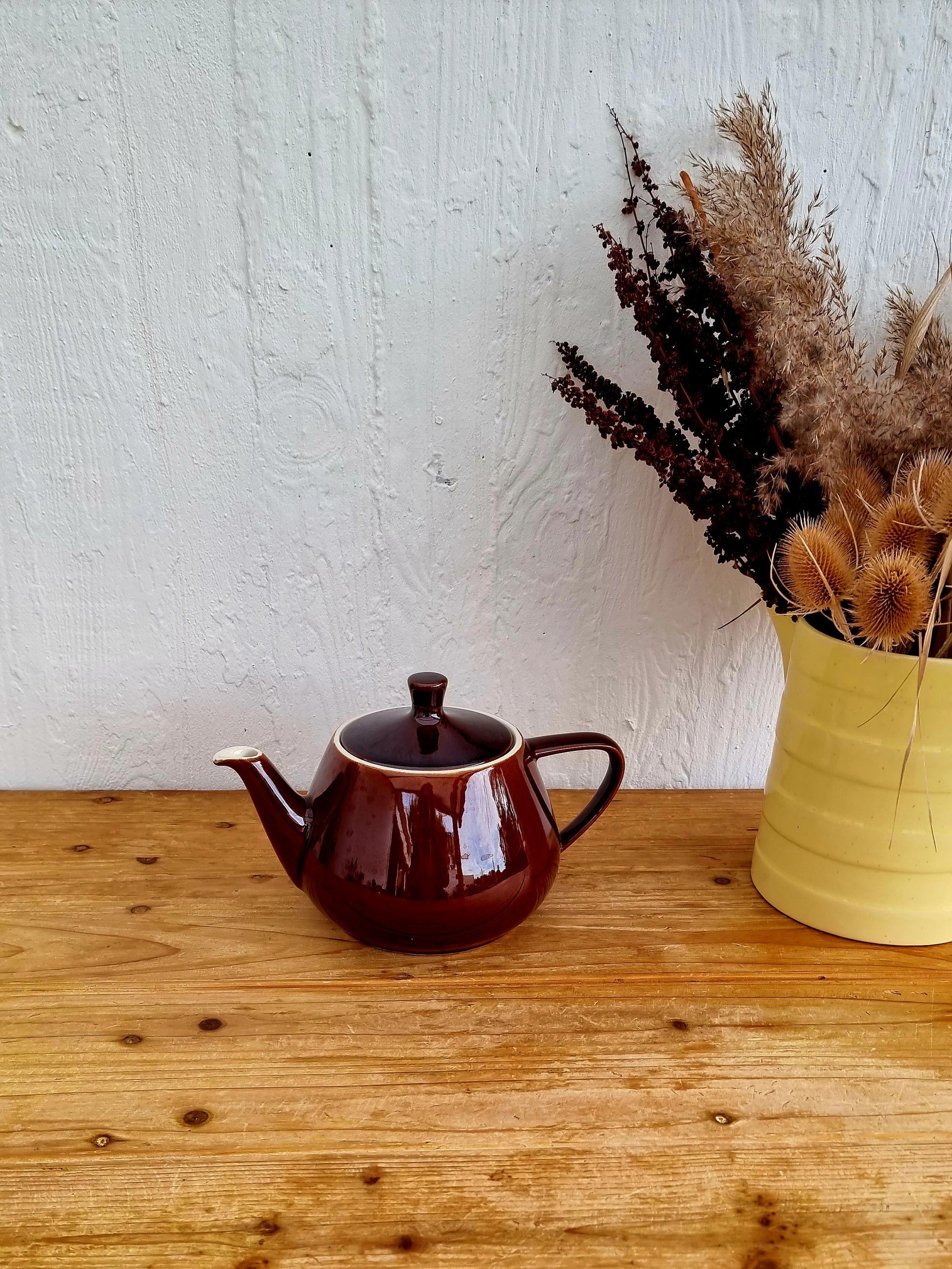 cafetière vintage marron années 60 déco cuisine brocante