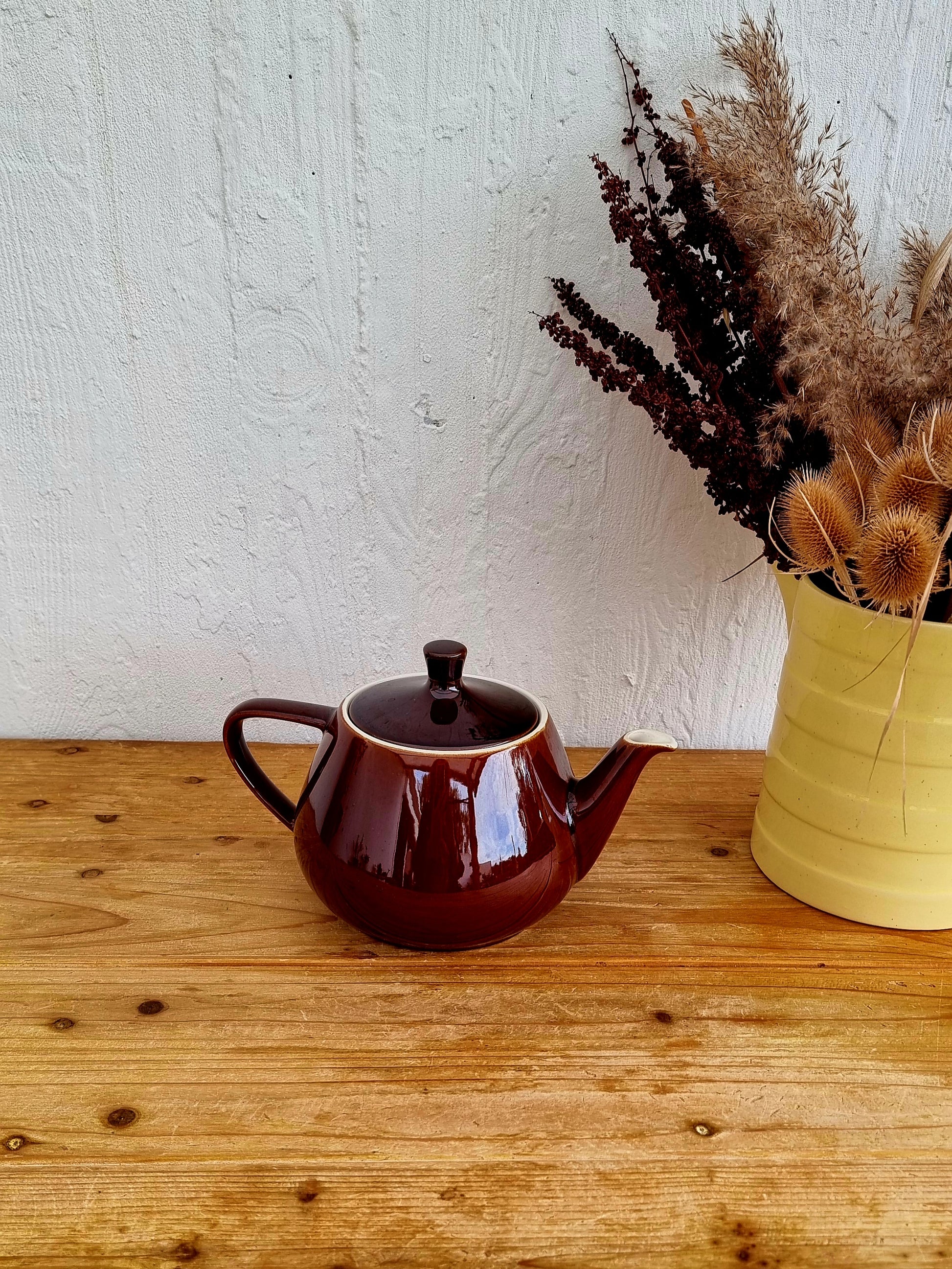cafetière vintage marron années 60 déco cuisine brocante