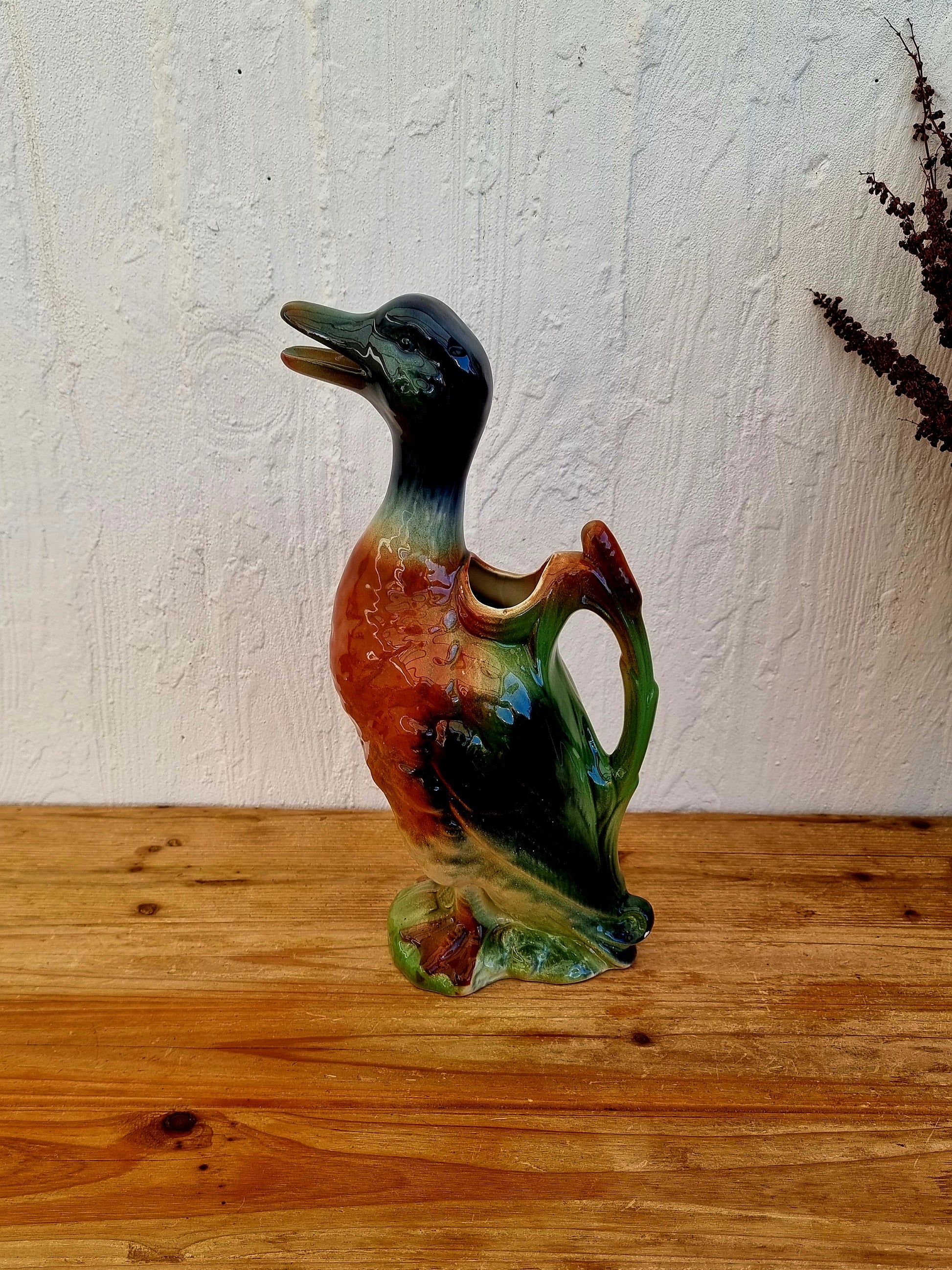 Pichet canard barbotine Saint Clément les kitscheries brocante en ligne