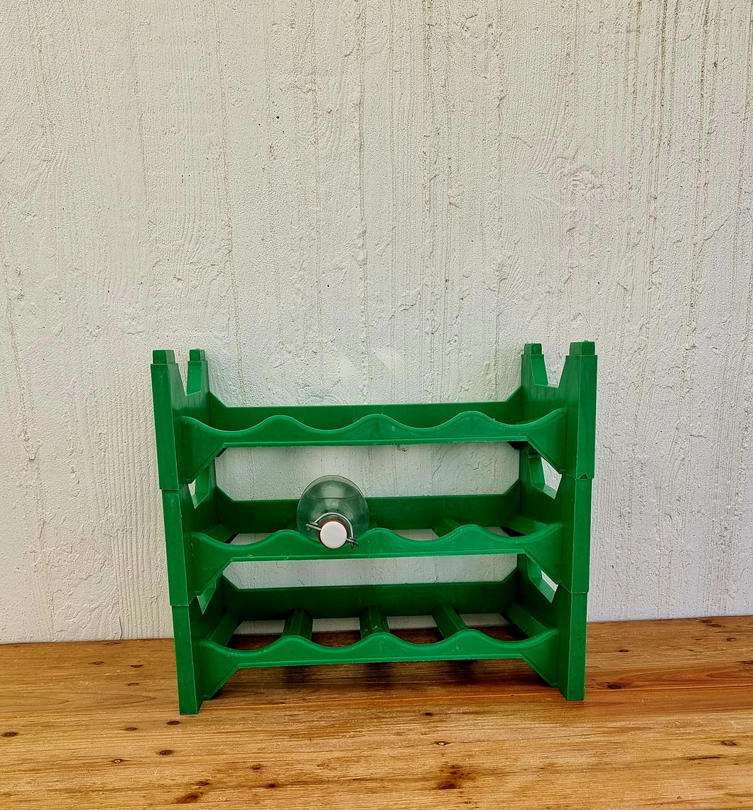 Lot de 3 casiers à bouteilles vintage plastique vert les kitscheries brocante en ligne