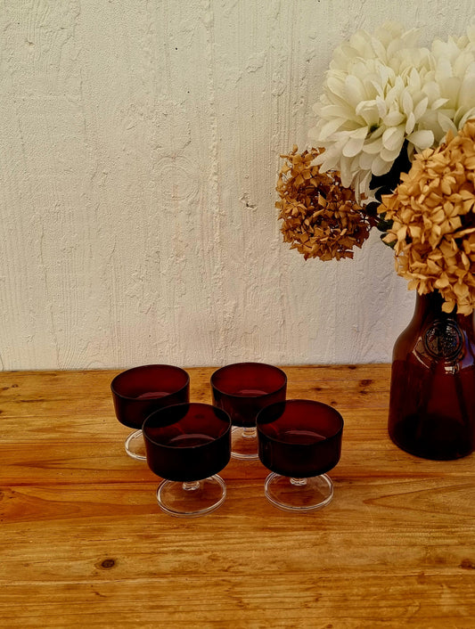 Lot de 4 coupes à champagne Luminarc modèle Cavalier les kitscheries brocante en ligne
