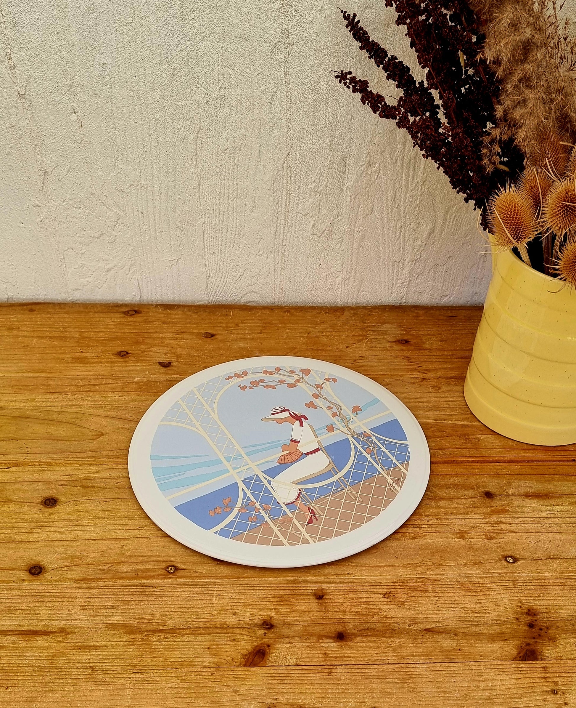 dessous de plat vintage Dougo illustration Art Déco excellent état