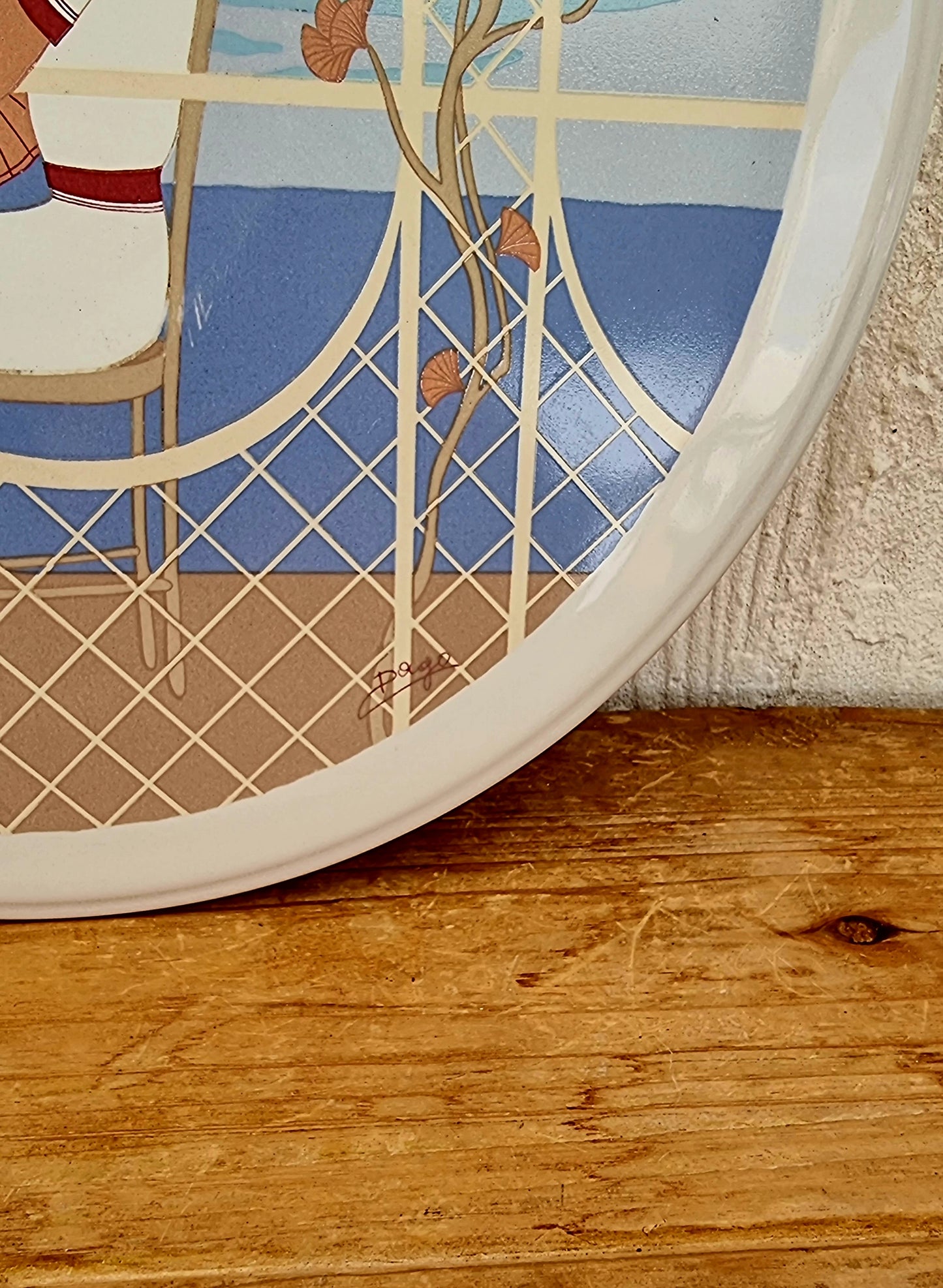 dessous de plat vintage Dougo illustration Art Déco excellent état