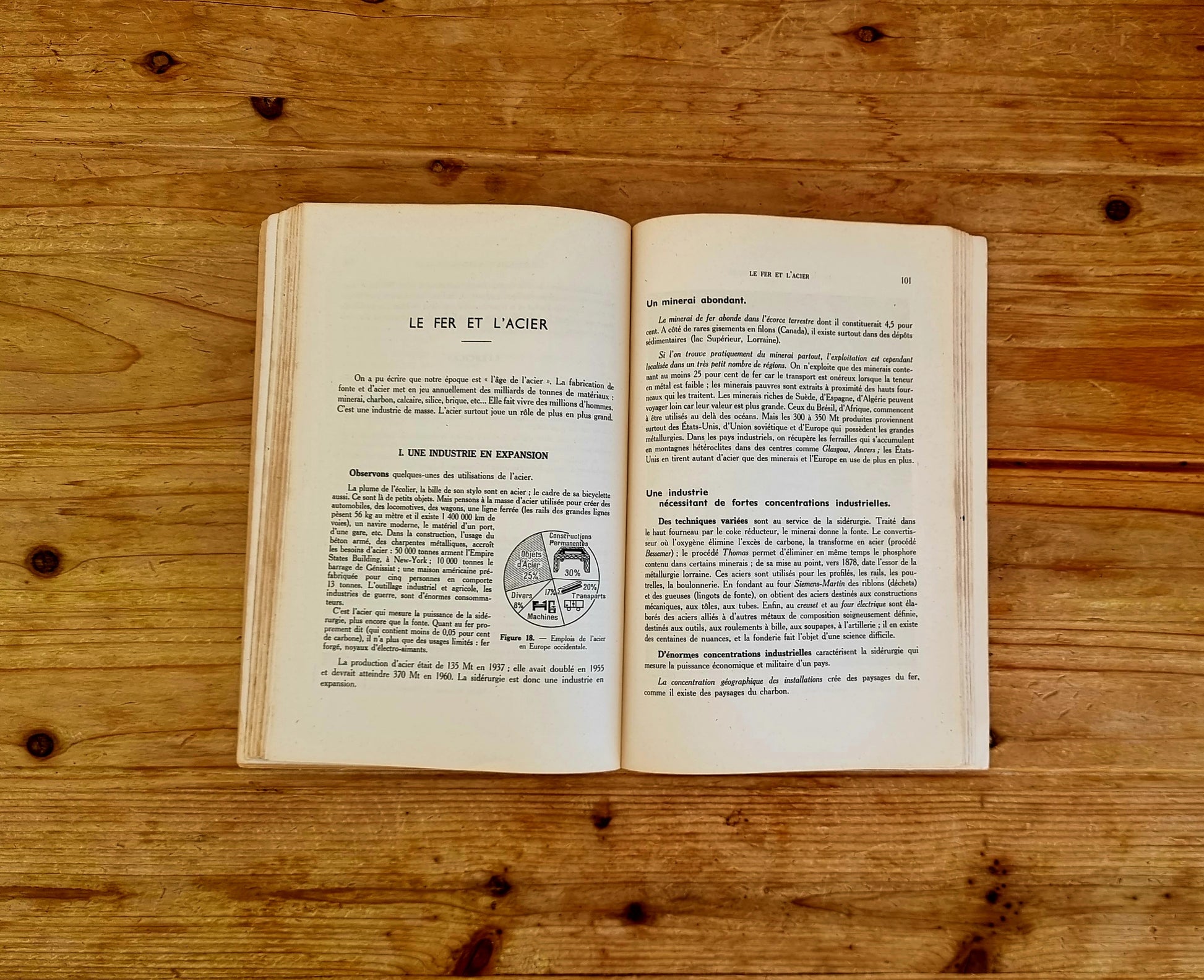 Livre scolaire sur la vie économique du monde édité en 1958 aux éditions J.B Baillière et fils.
