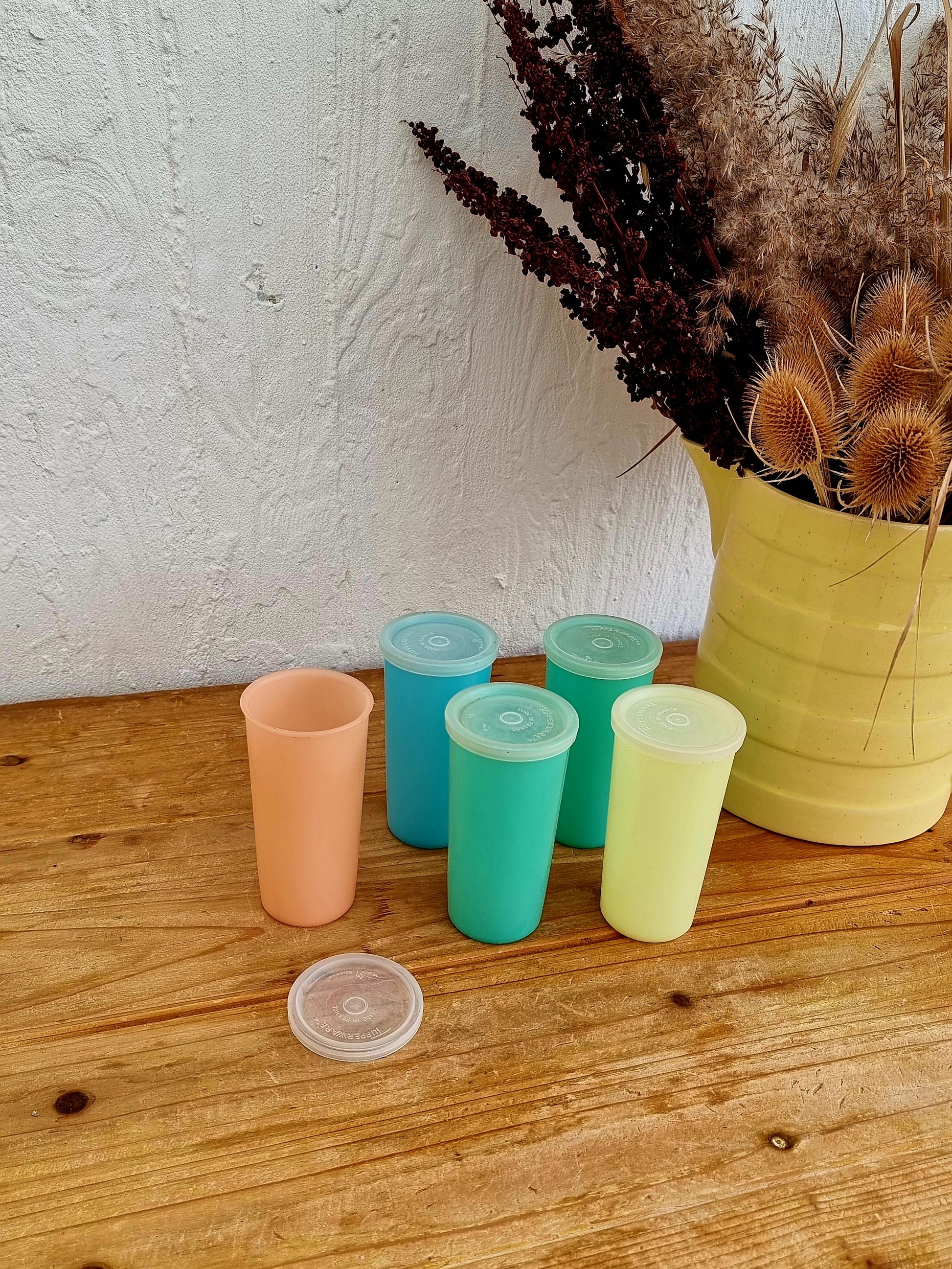Lot de 5 gobelets Tupperware vintage les kitscheries brocante en ligne