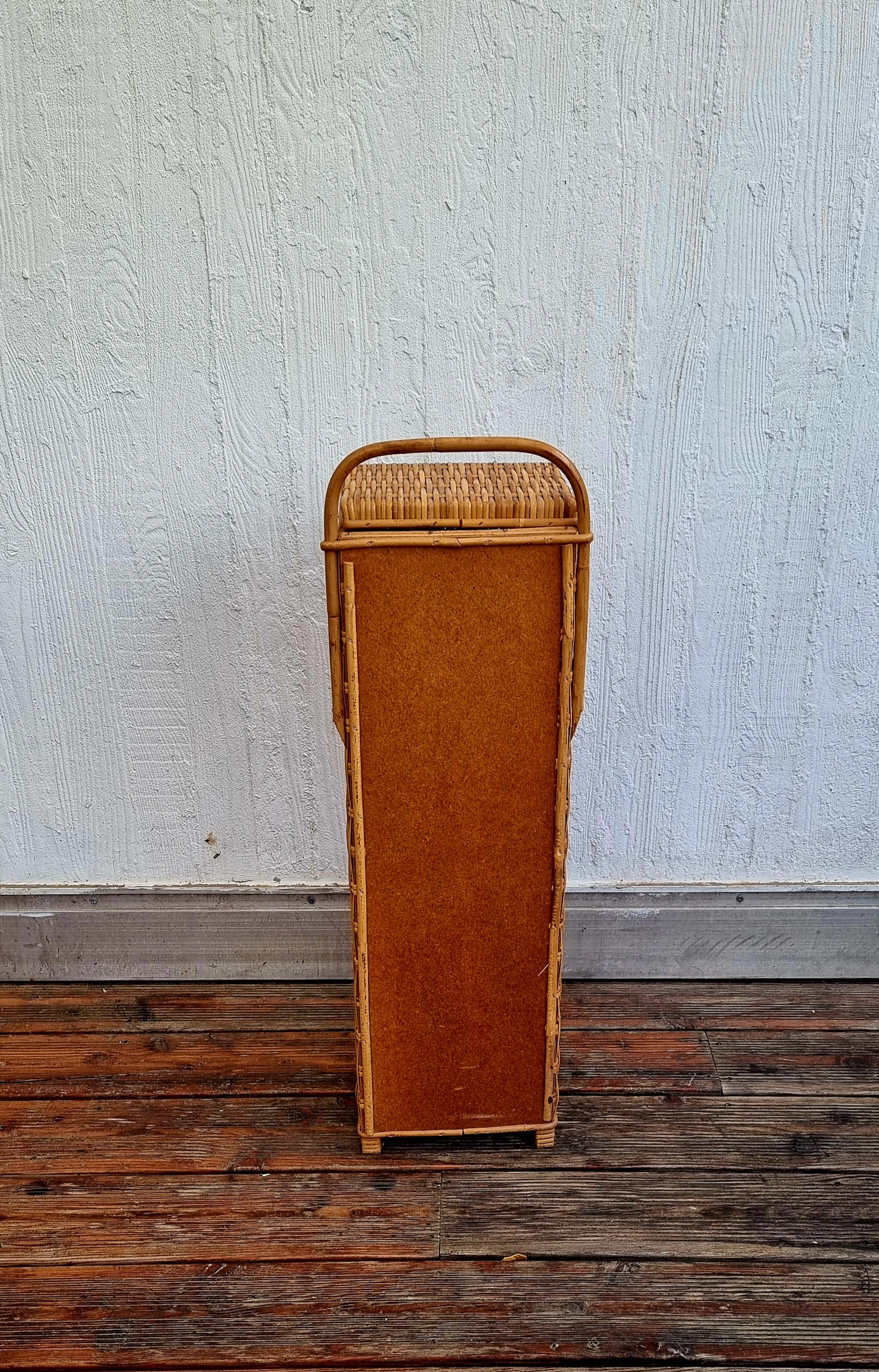 huche à pain rotin années 60 cuisine rétro