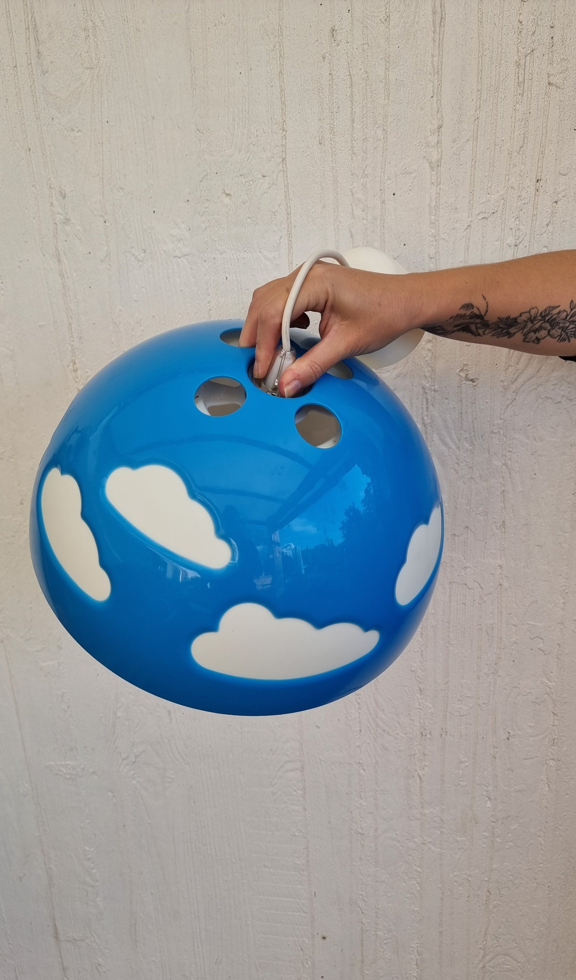 Suspension nuages bleu Ikea Skojig vintage les kitscheries brocante en ligne