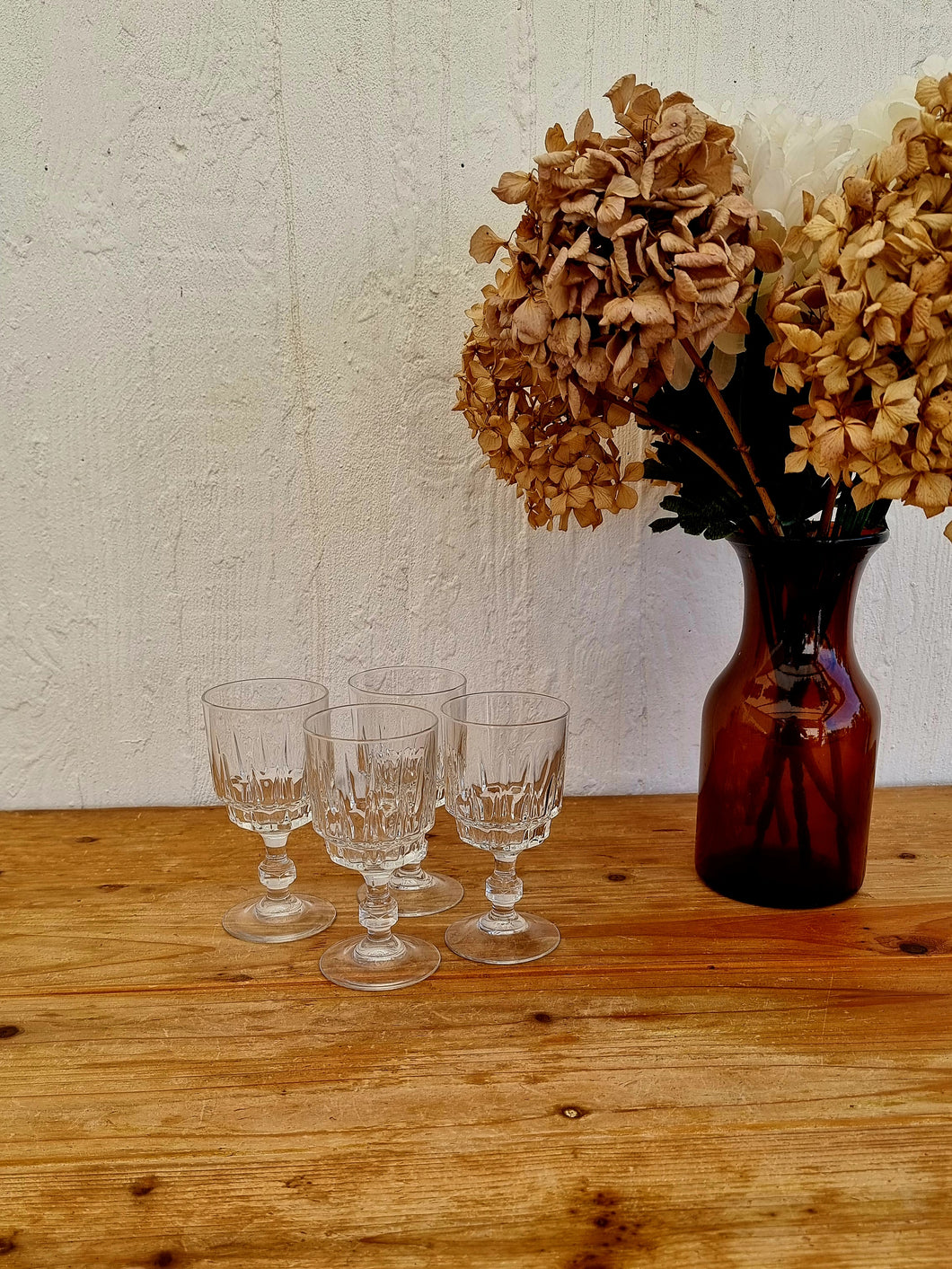 Lot de 4 verres à pied Luminarc modèle Lance les kitscheries brocante en ligne