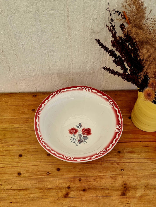 Grand saladier Digoin Sarreguemines modèle Marjolaine les kitscheries brocante en ligne