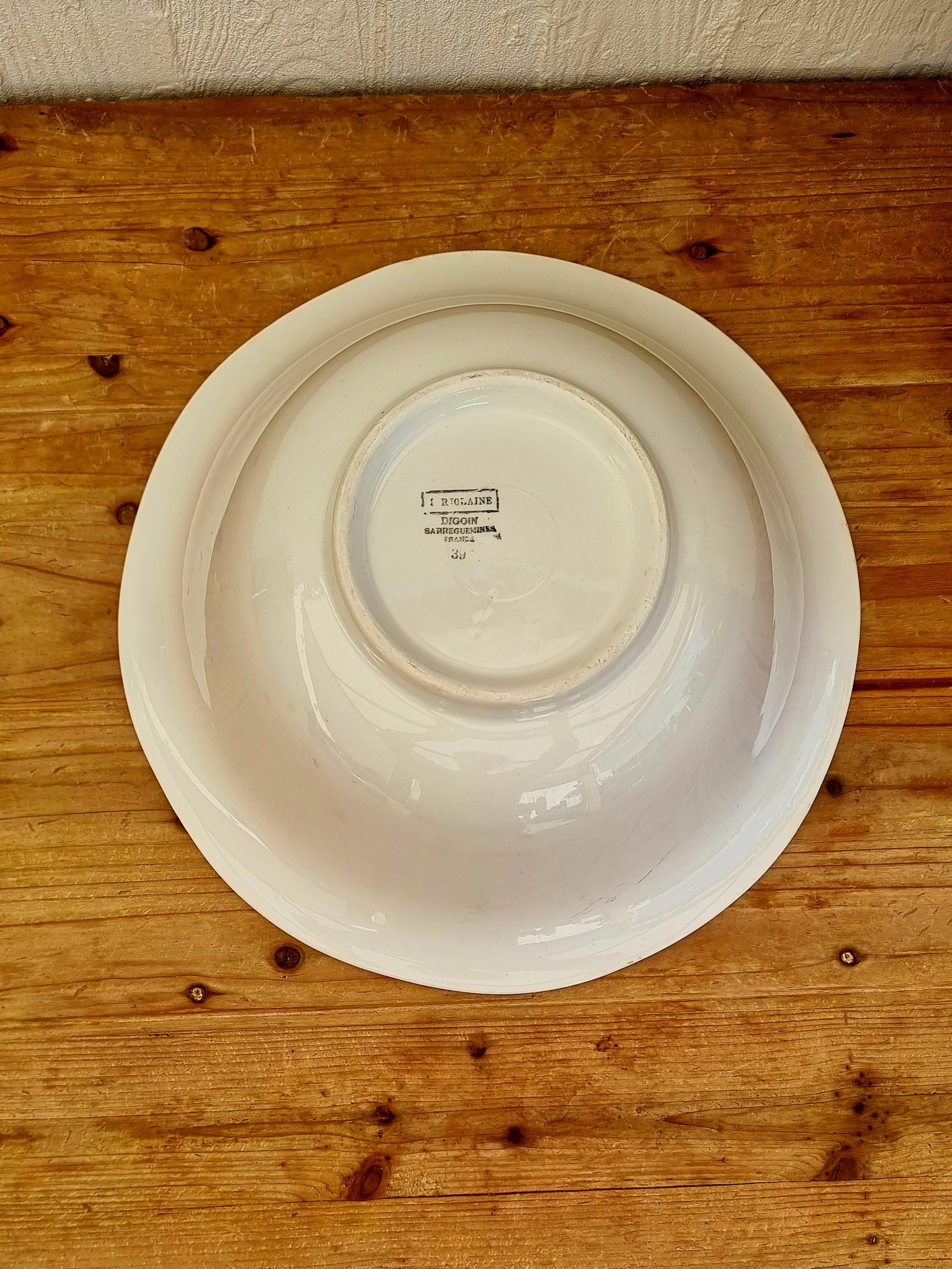 Grand saladier Digoin Sarreguemines modèle Marjolaine diamètre 33 cm faïence