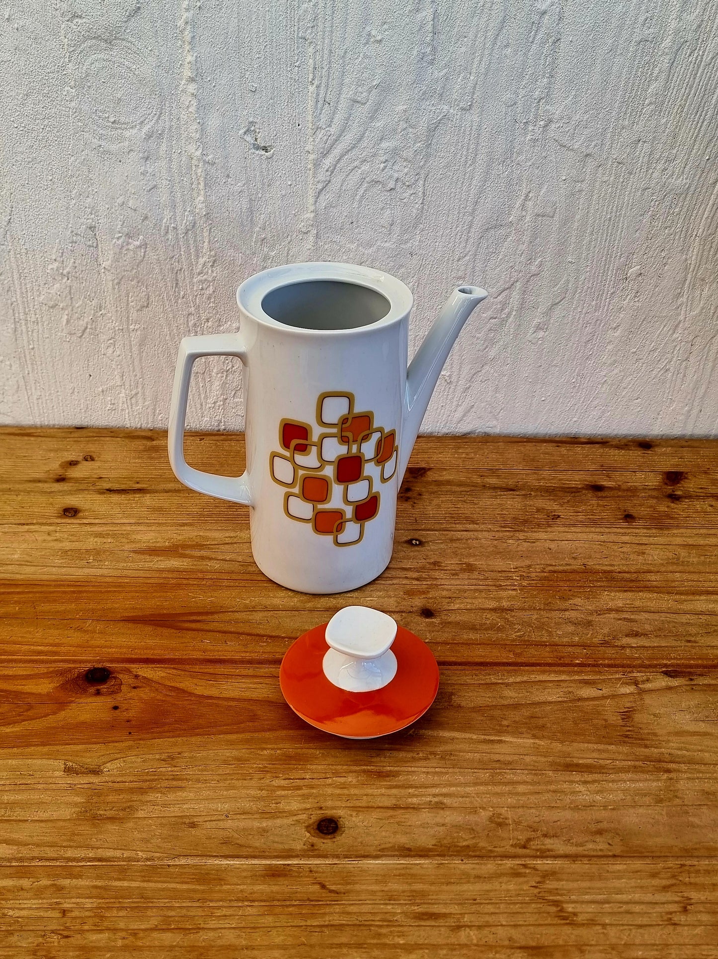 Service à café Winterling Bavaria Marktleuthen orange les kitscheries brocante en ligne