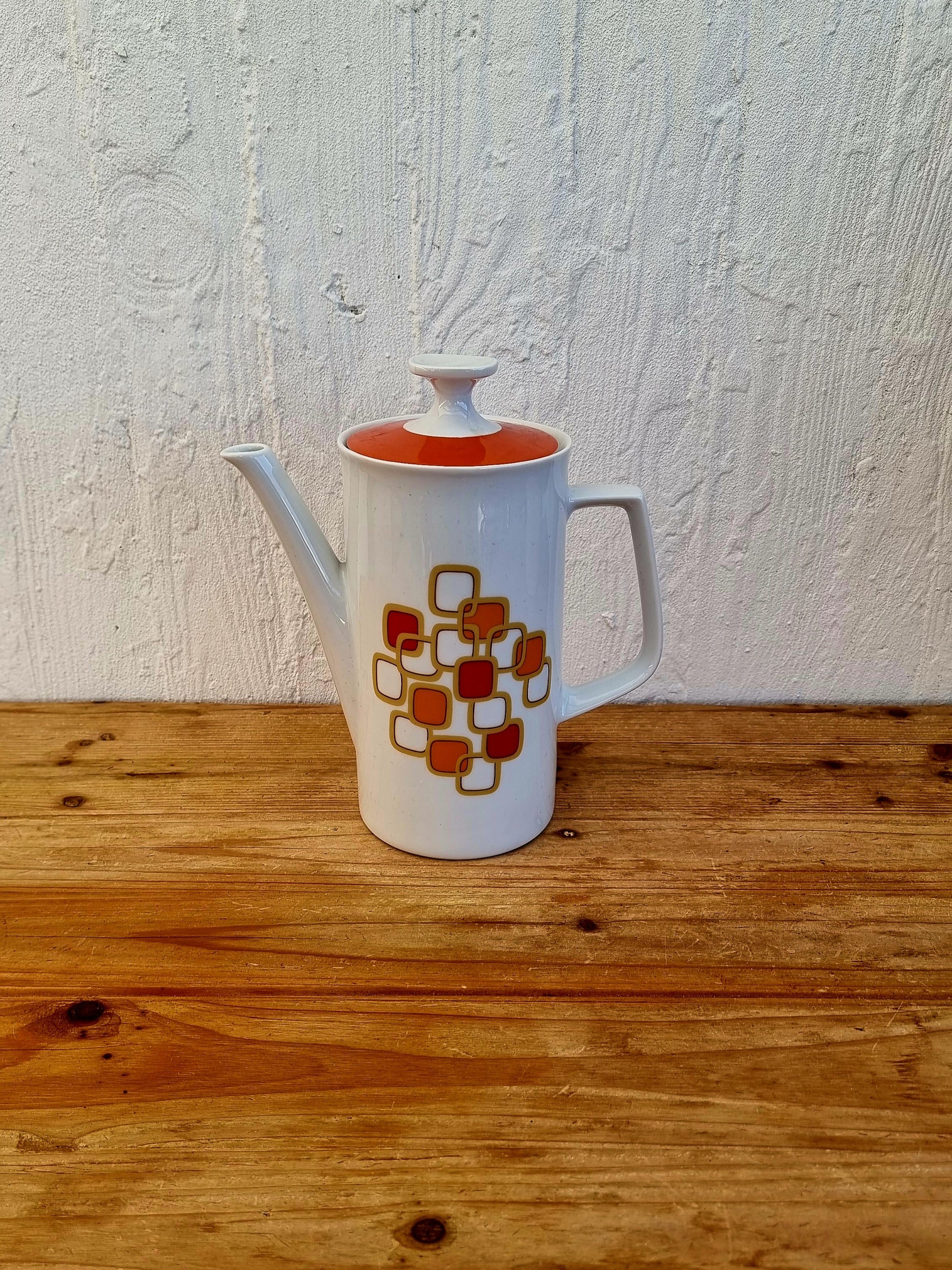 Service à café Winterling Bavaria Marktleuthen orange les kitscheries brocante en ligne