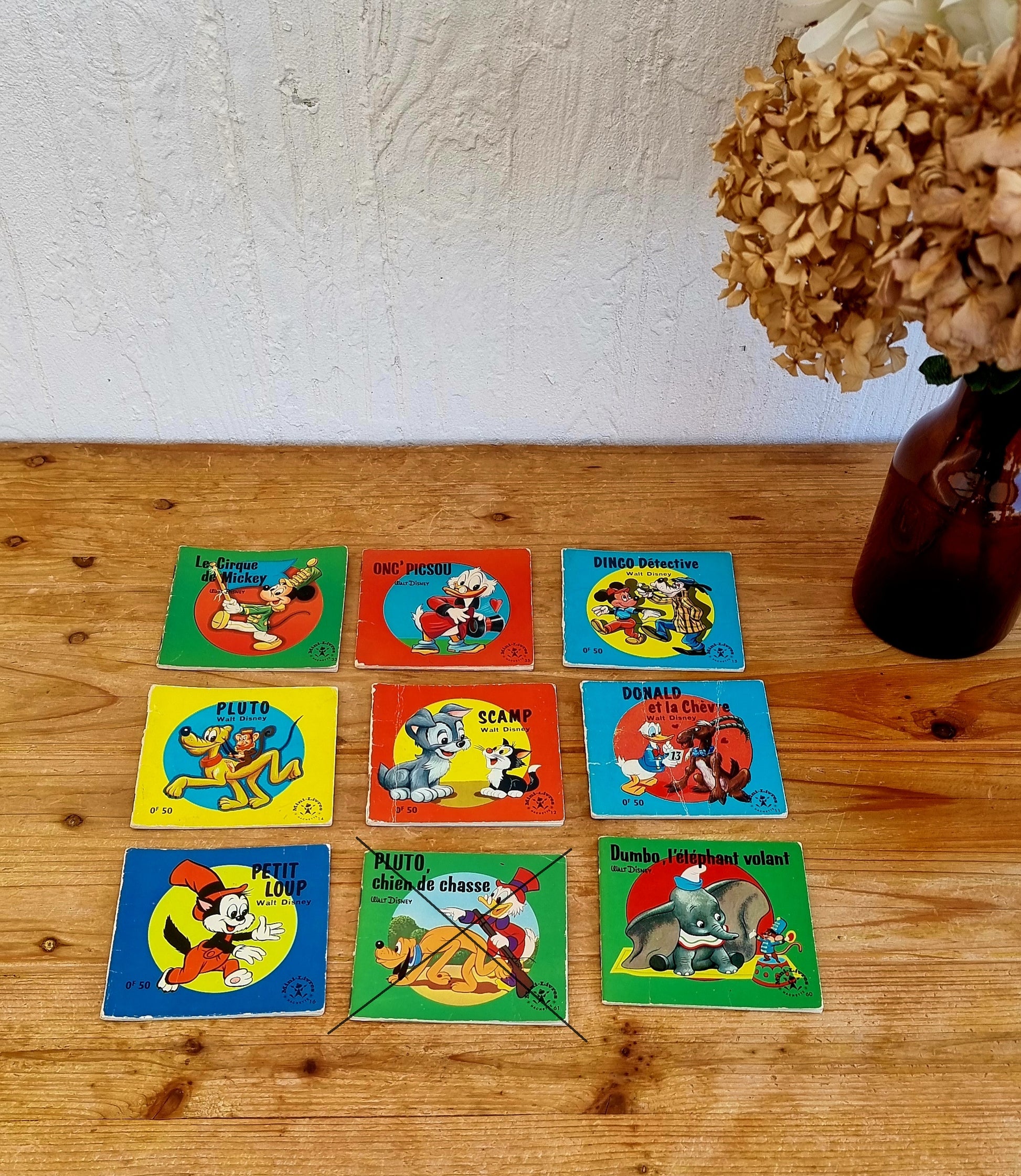 Lot de 8 minis livres Walt Disney Hachette vintage les kitscheries brocante en ligne