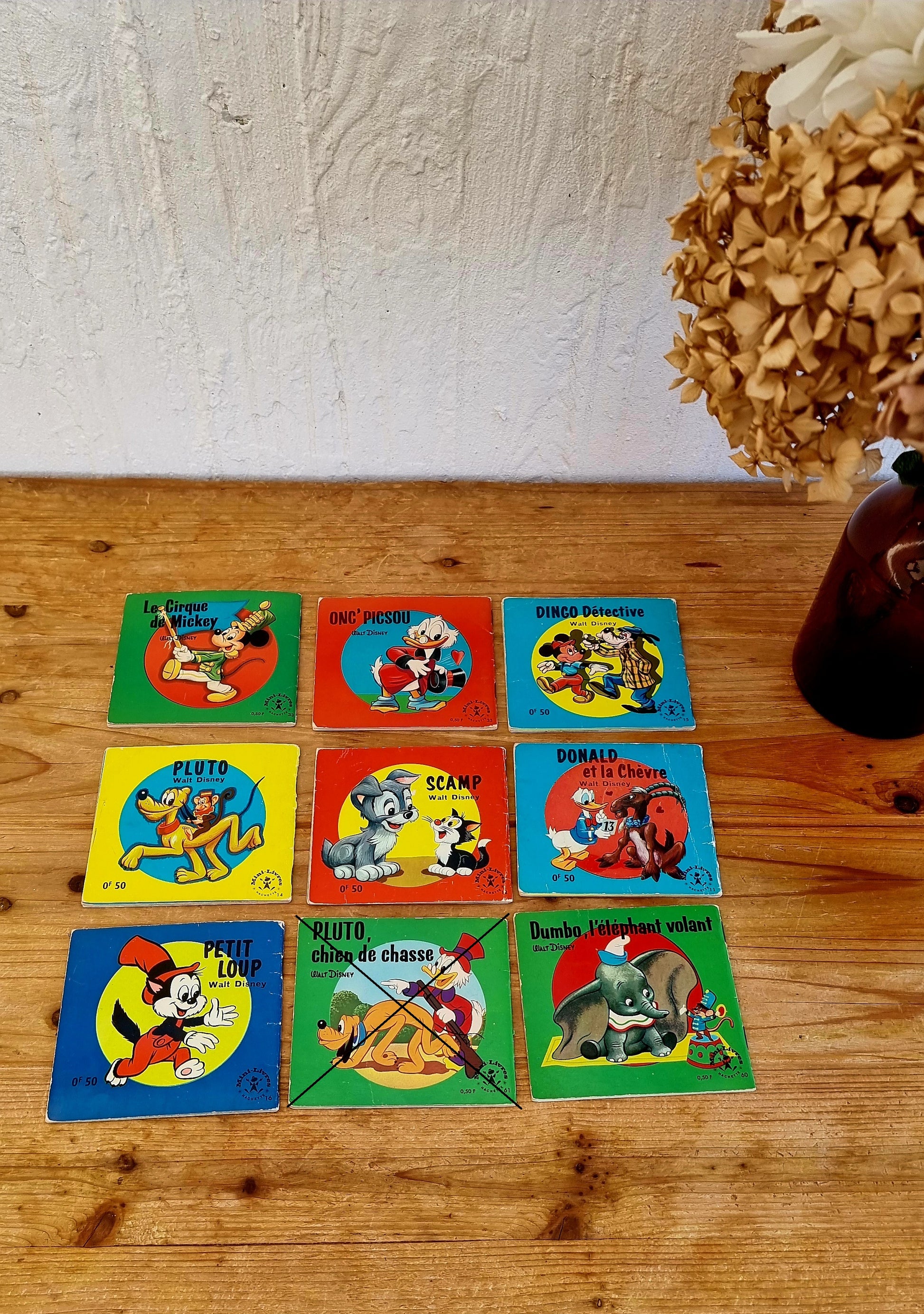 Lot de 8 minis livres Walt Disney Hachette vintage les kitscheries brocante en ligne