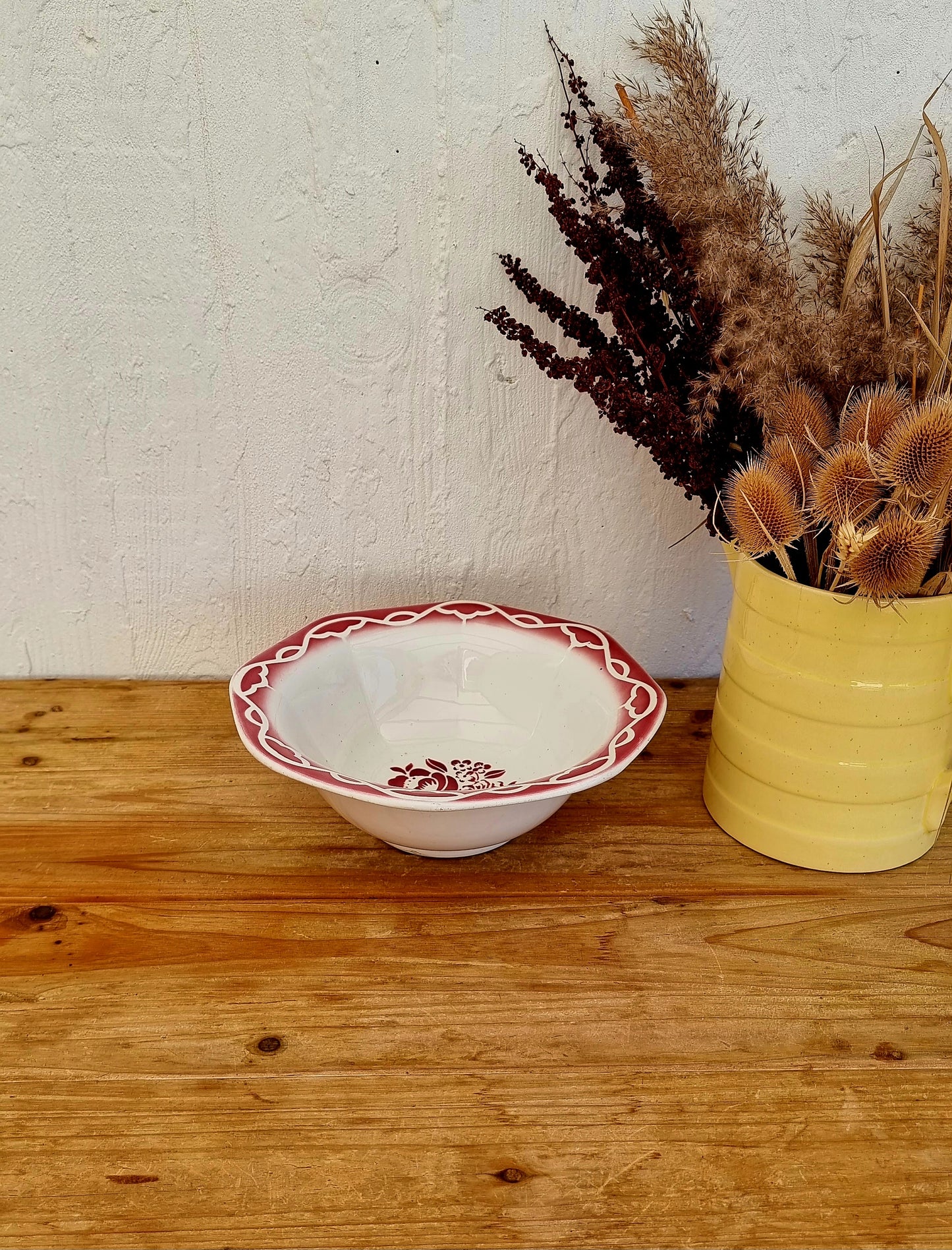 Grand saladier vintage Digoin Sarreguemines Odette faïence ancienne