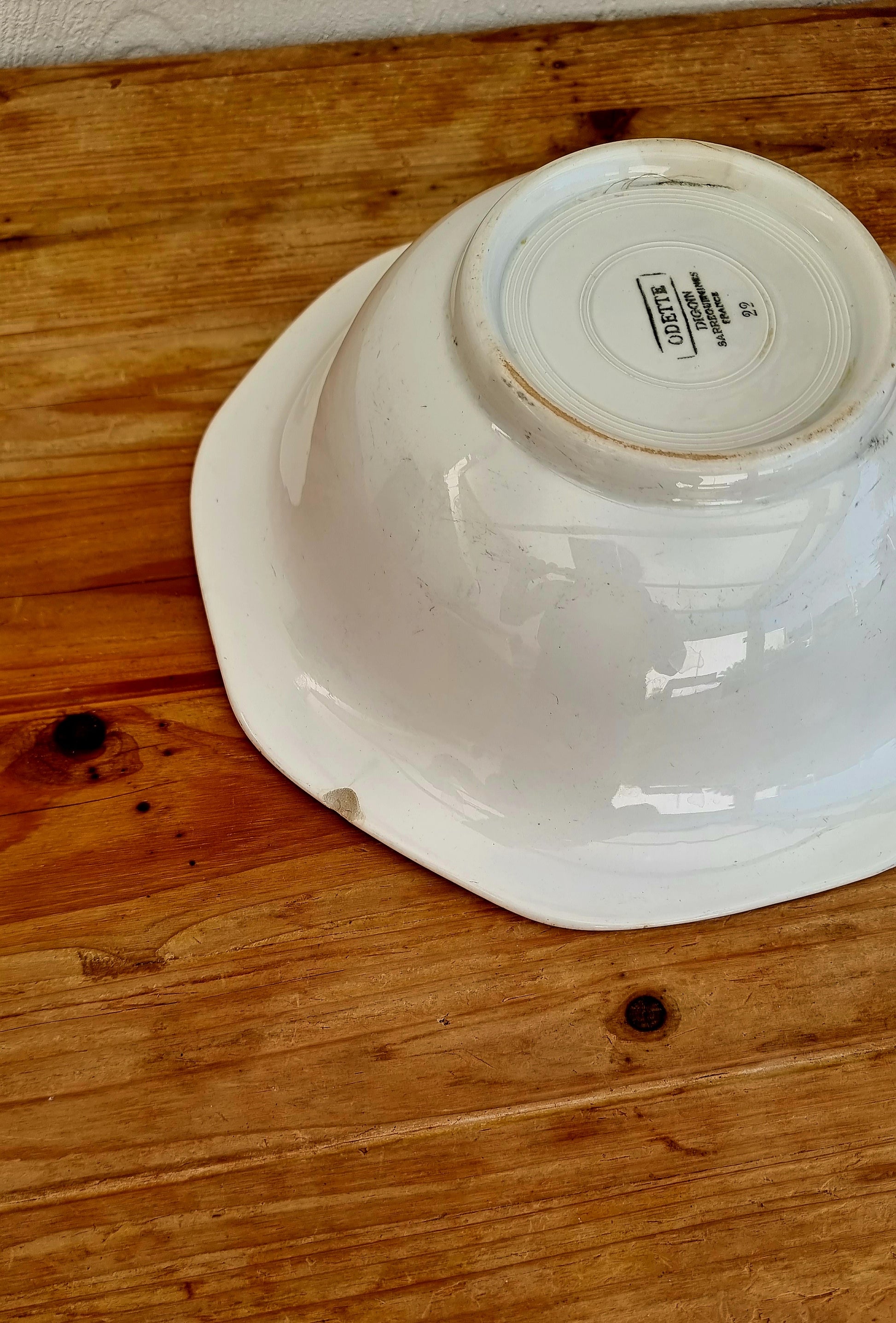 Grand saladier vintage Digoin Sarreguemines Odette faïence ancienne