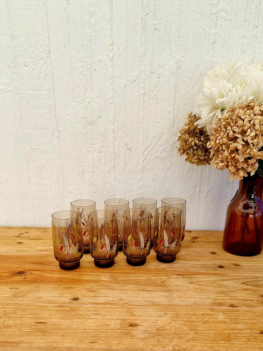 Lot de 8 verres à orangeade Arcopal modèle Tivoli les kitscheries brocante en ligne