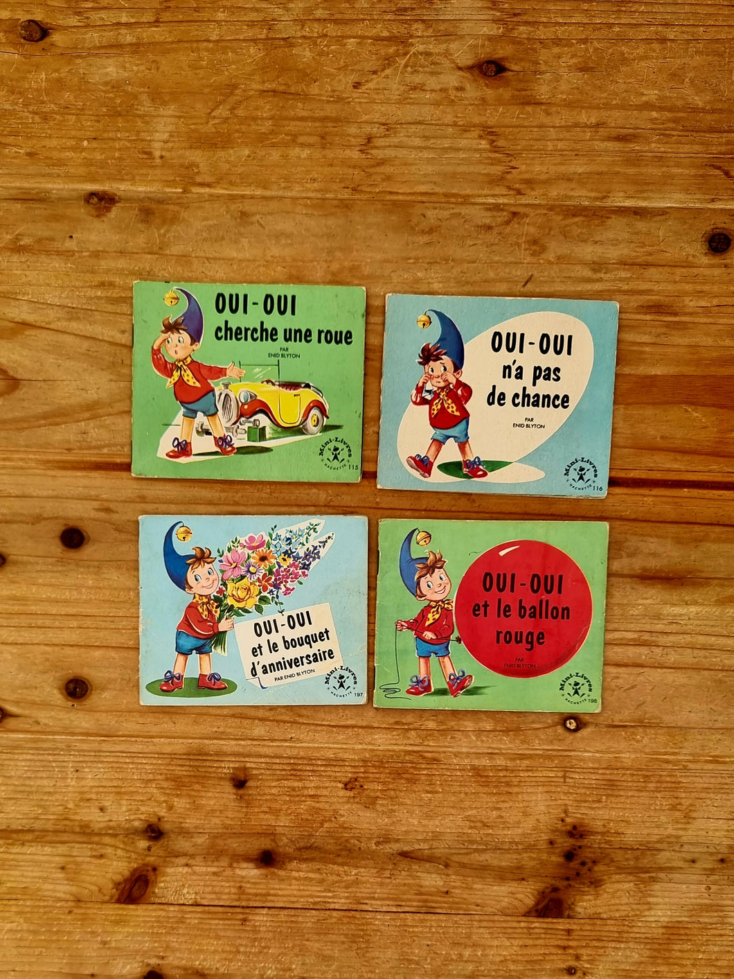 Lot de 4 minis livres Oui-Oui Hachette vintage