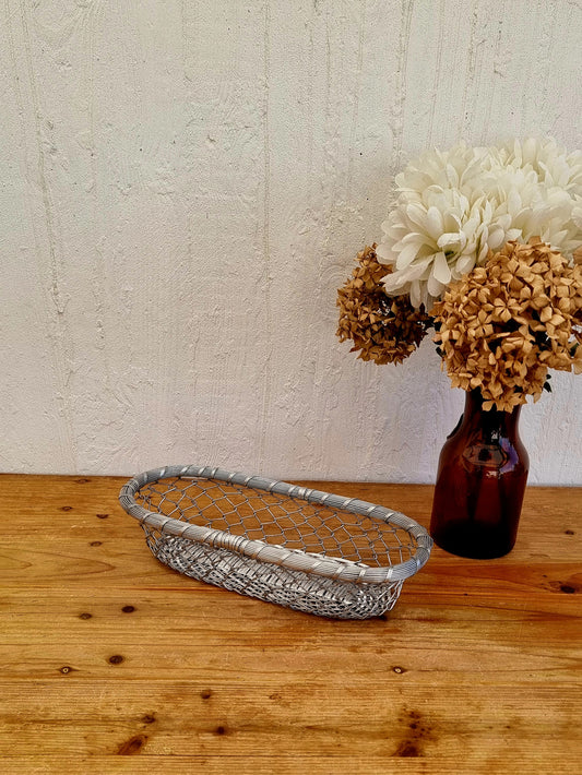 panier pain métal tressé déco rétro brocante