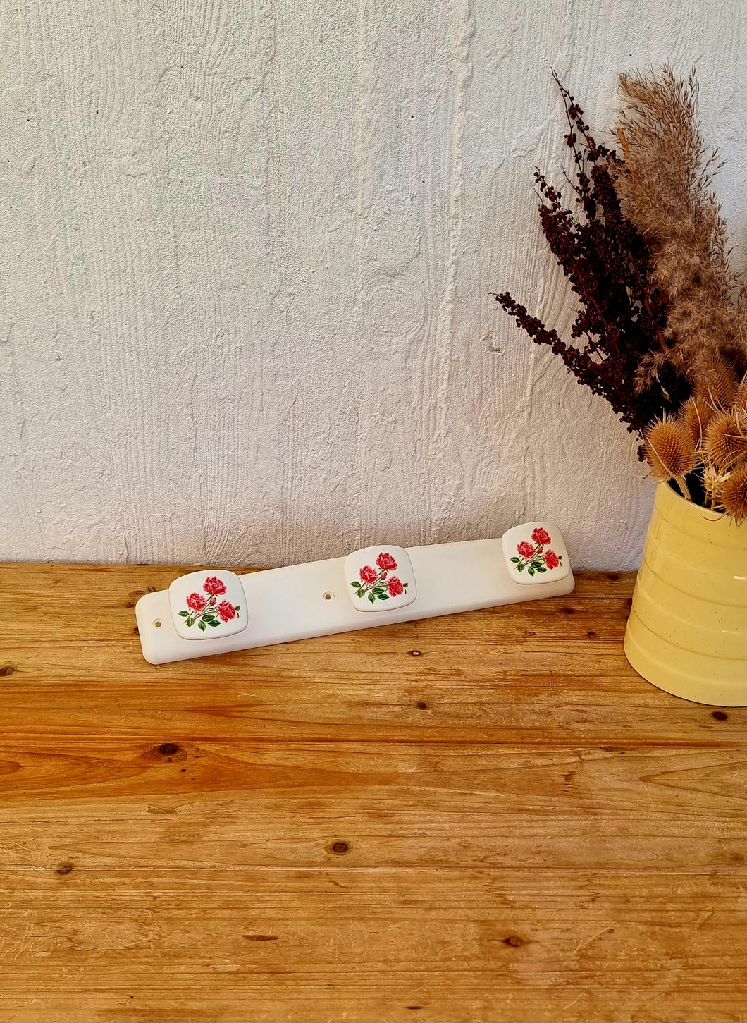 Porte-manteaux fleurs roses Syla vintage les kitscheries brocante en ligne