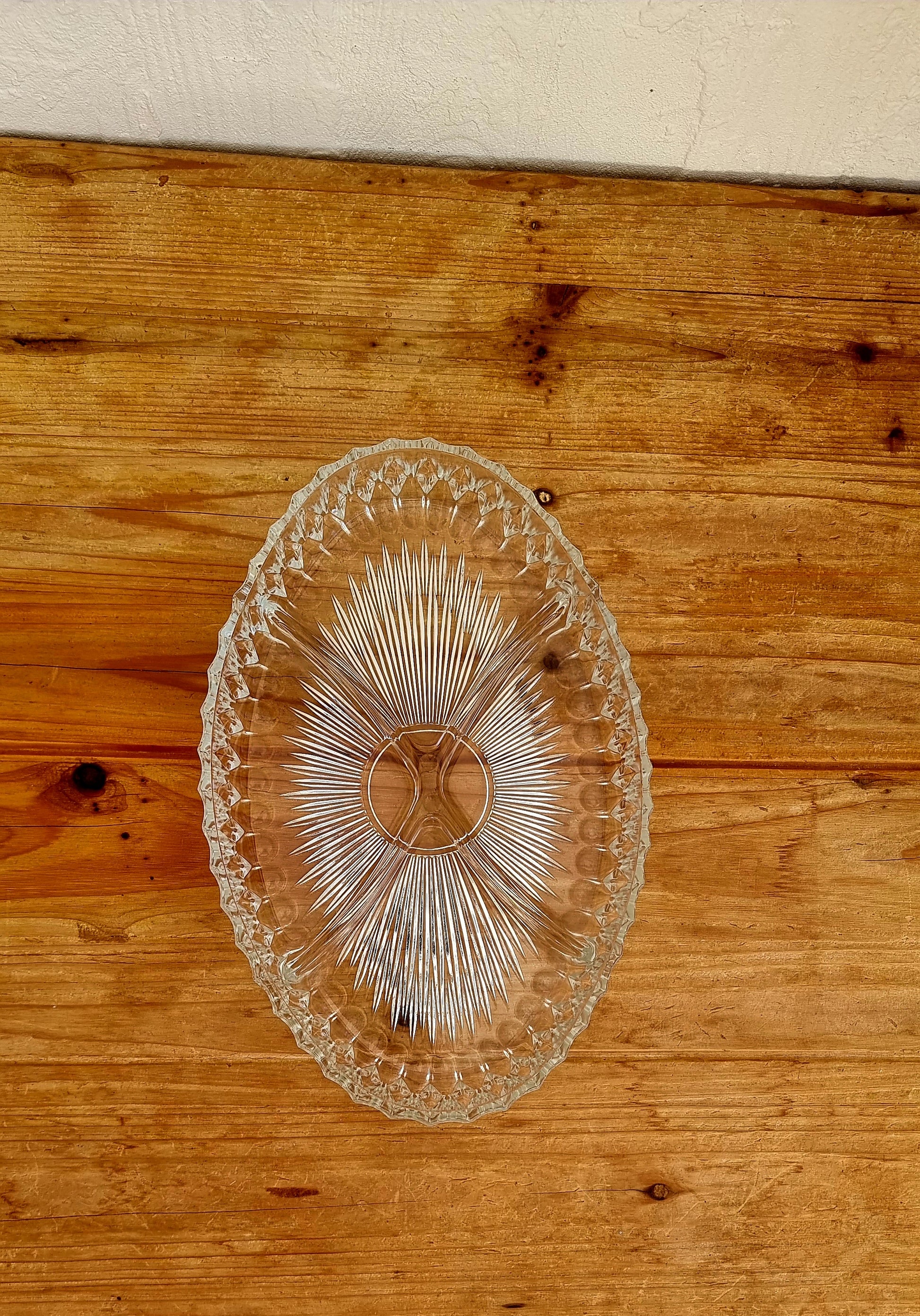 Grand plat apéritif ovale vintage les kitscheries brocante en ligne