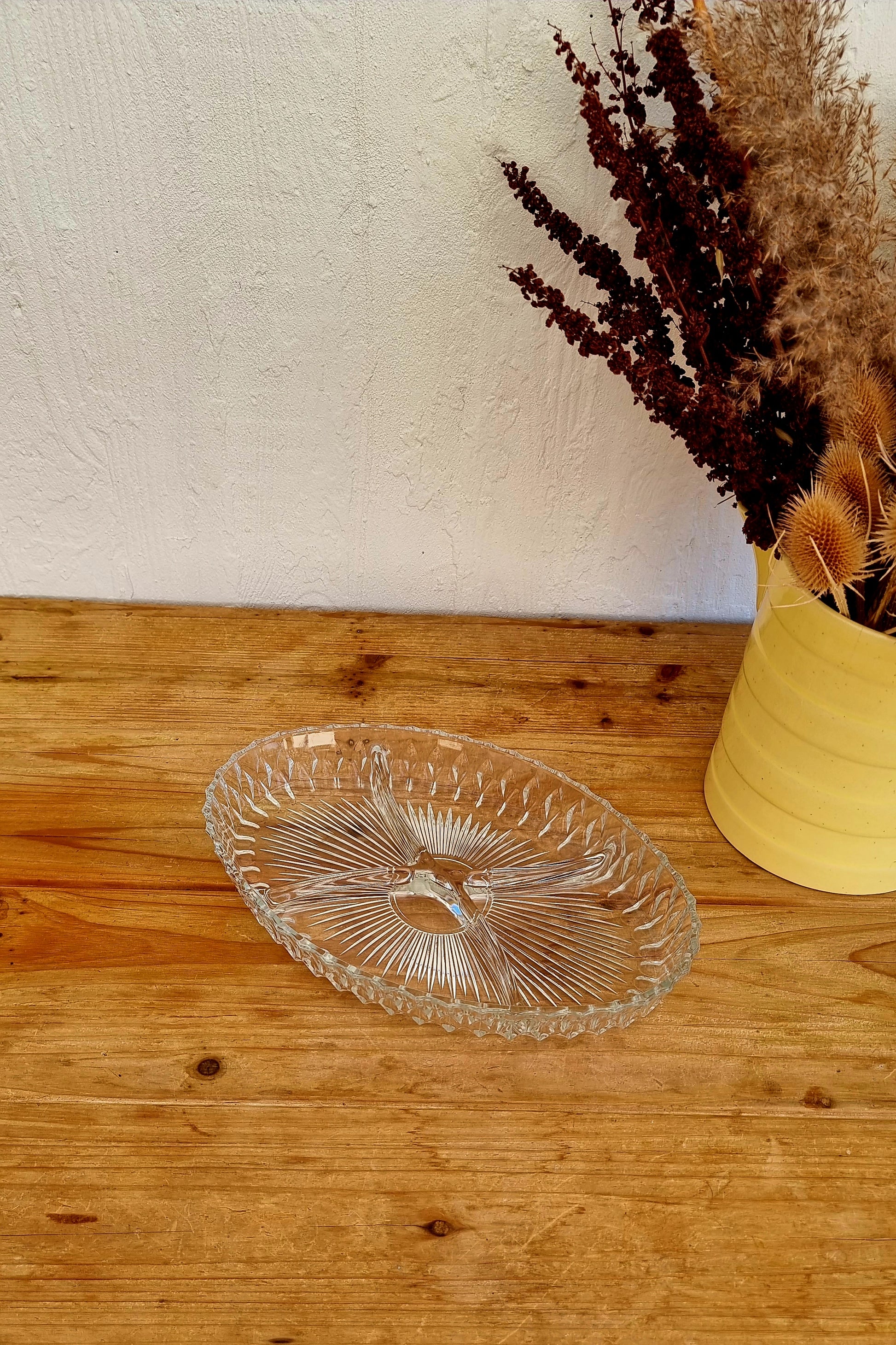 Grand plat apéritif ovale vintage les kitscheries brocante en ligne