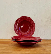 Charger l&#39;image dans la galerie, Lot de 4 assiettes creuses espagnoles Pontesa bordeaux les kitscheries brocante en ligne
